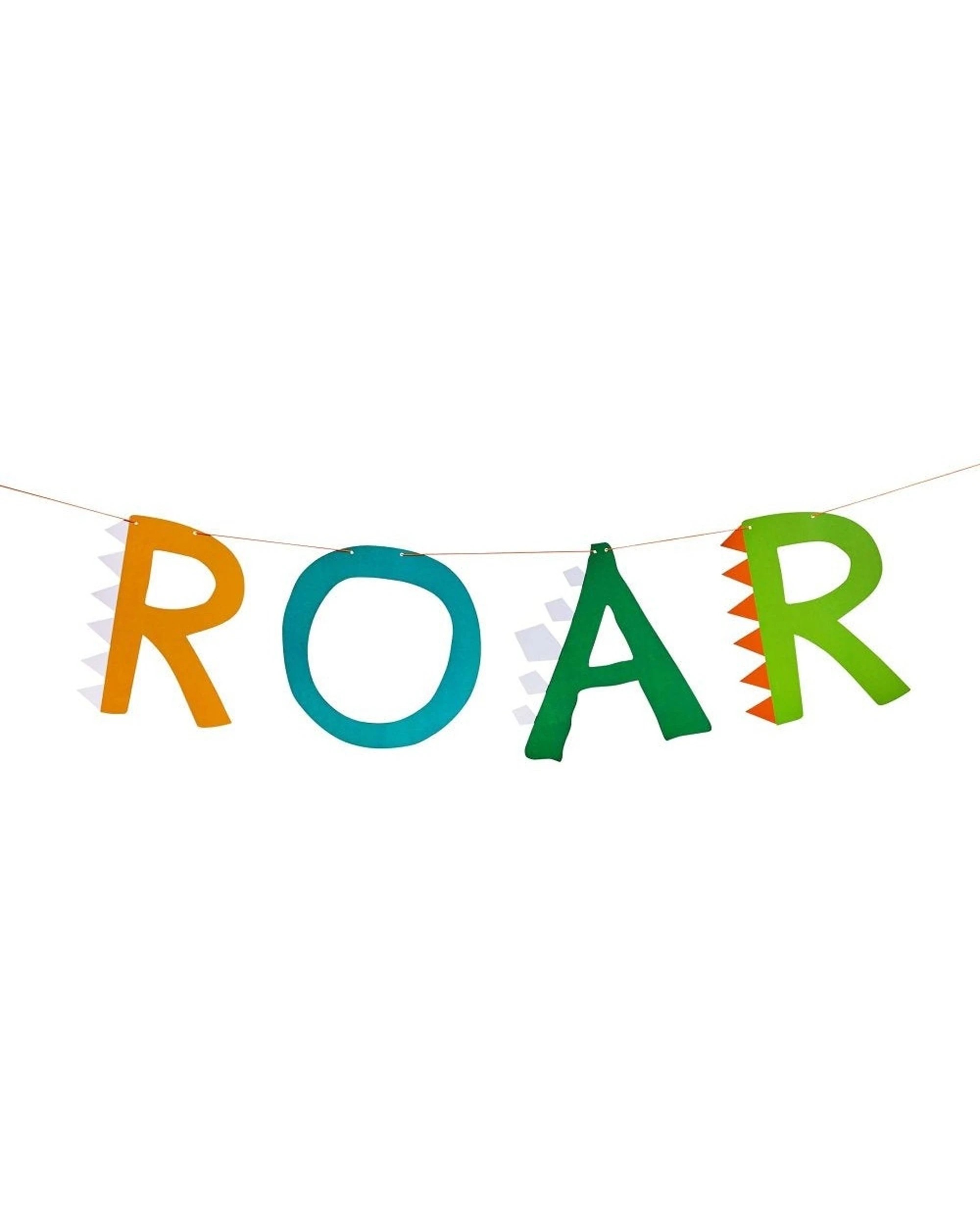 1 Anagram Party Dinosaurs Roar Card Banner Kids Birthday Decoration - Multi, 1 of 1