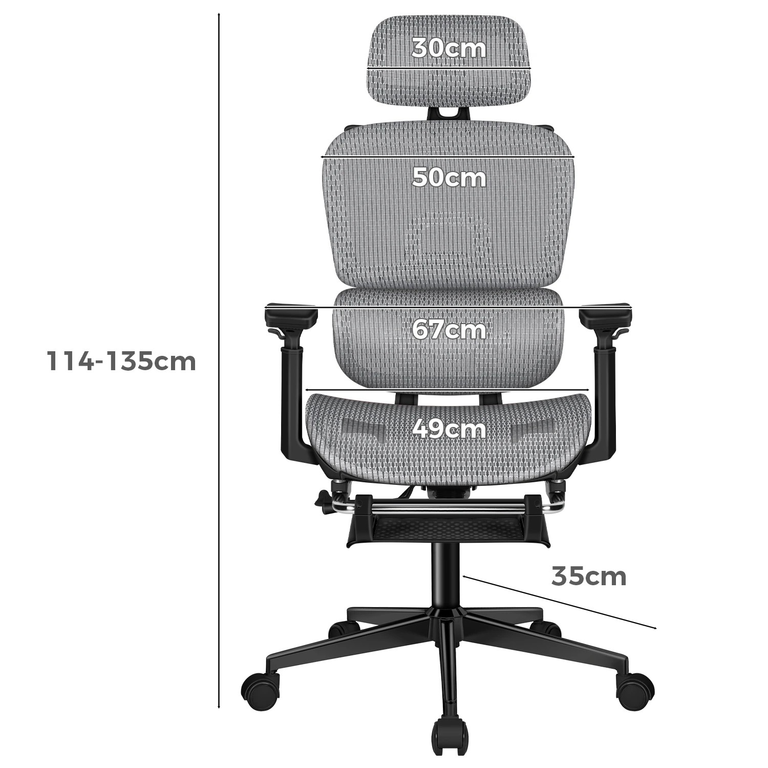 10 Alfordson Ergonomic Office Chair Mesh Executive Racing Computer Seat - Black Grey, 10 of 10