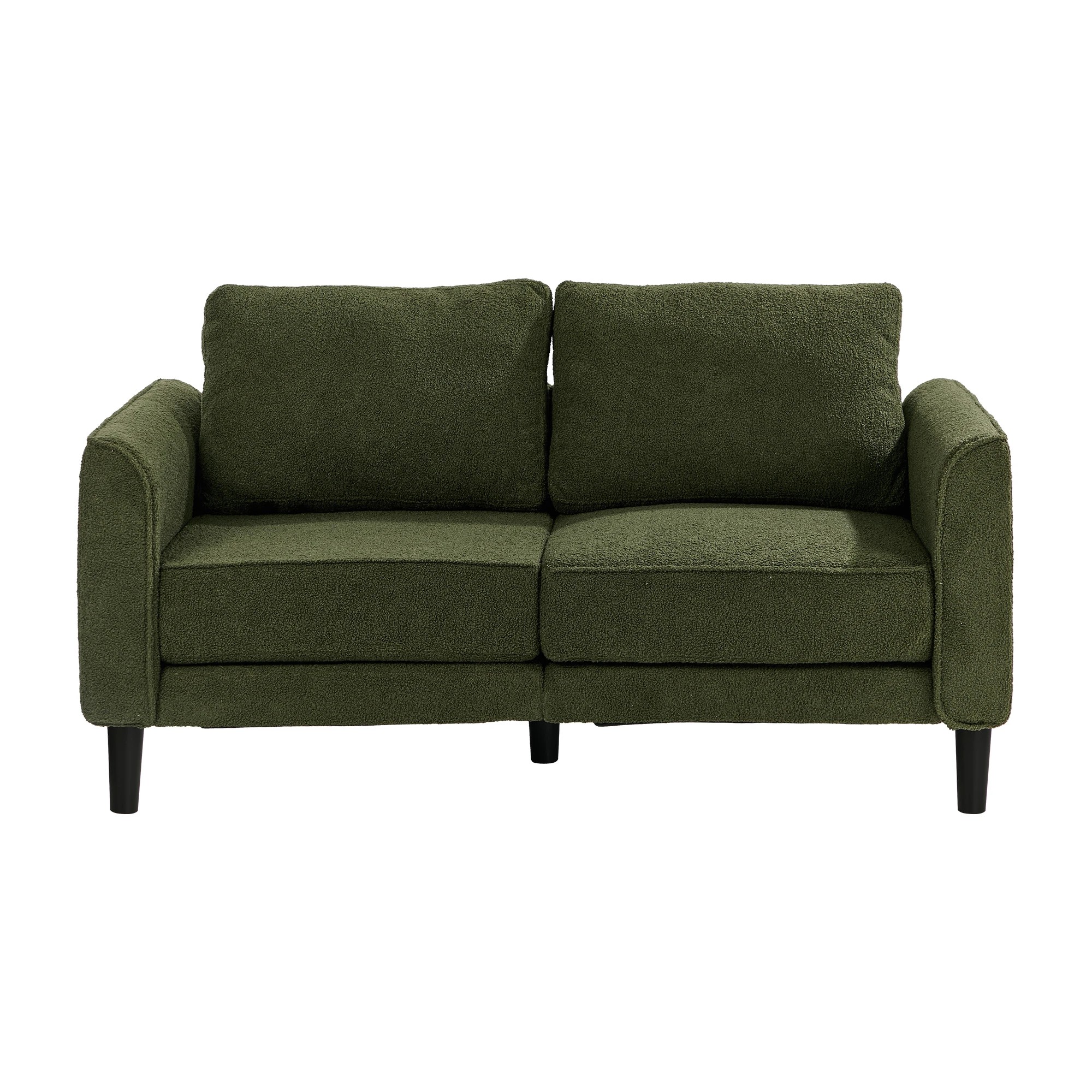 5 Oikiture 150 cm 2 Seater Sofa Love Seat Boucle - Green, 5 of 7