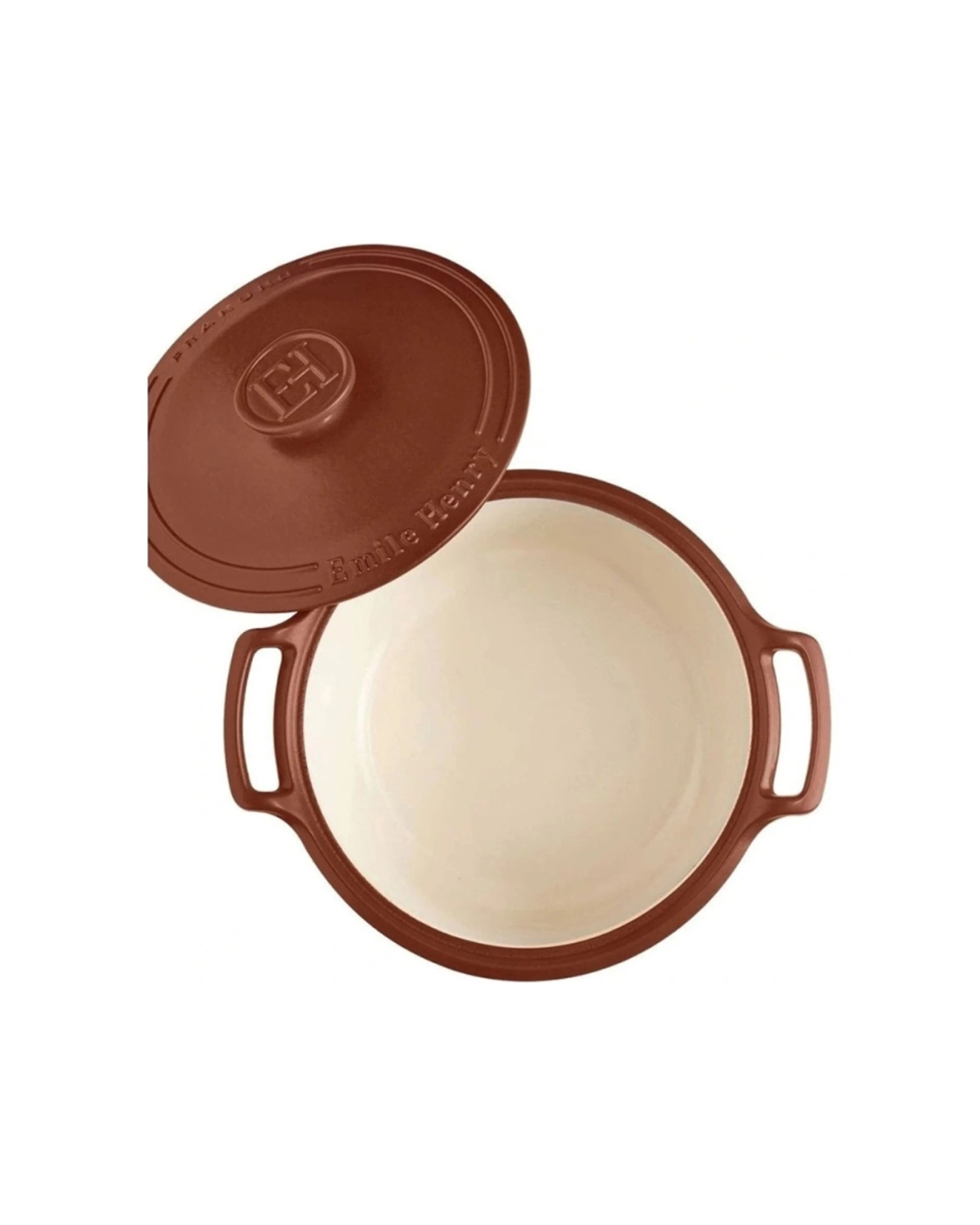 1 Emile Henry Sublime Round Casserole Dish Ceramic Cookware Oven Safe 5L Sienne - Brown, 1 of 3