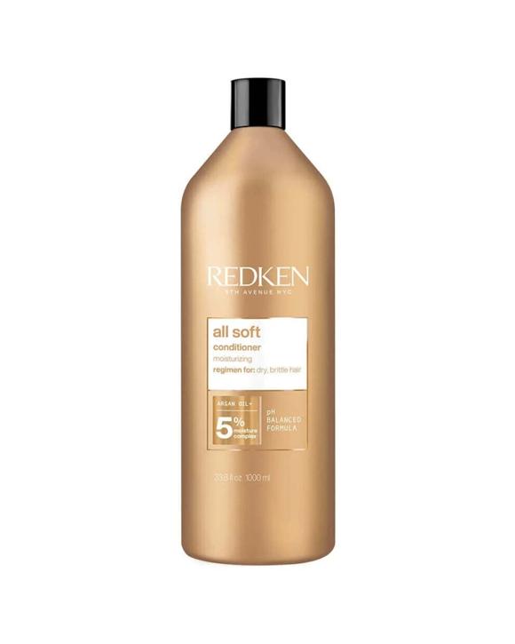 Redken All Soft Conditioner Softens Moisturises & Hydrates Hair 1000ml - Gold