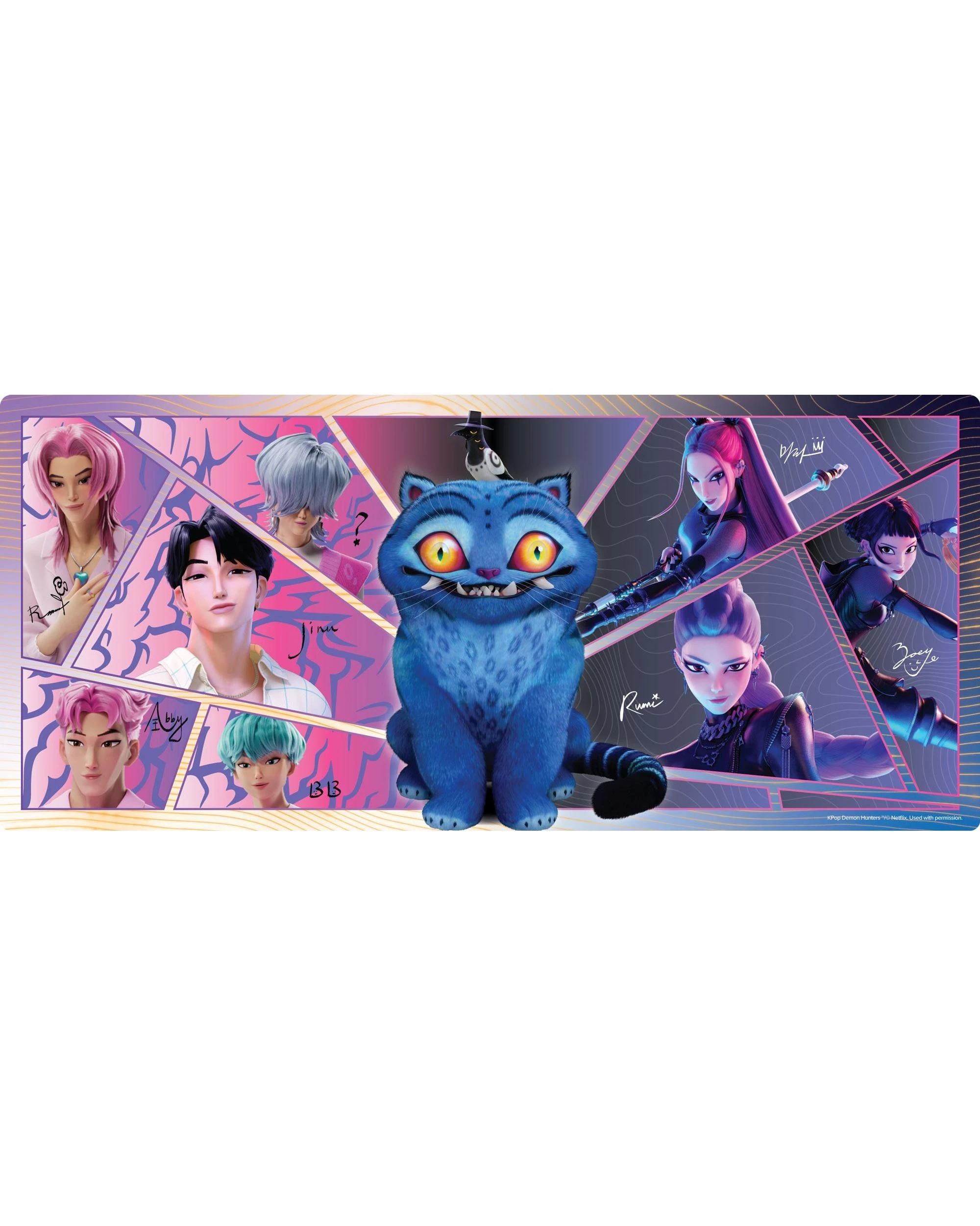 2 K-Pop Demon Hunters Broken Glass XXL Gaming Mat - Multi, 2 of 3