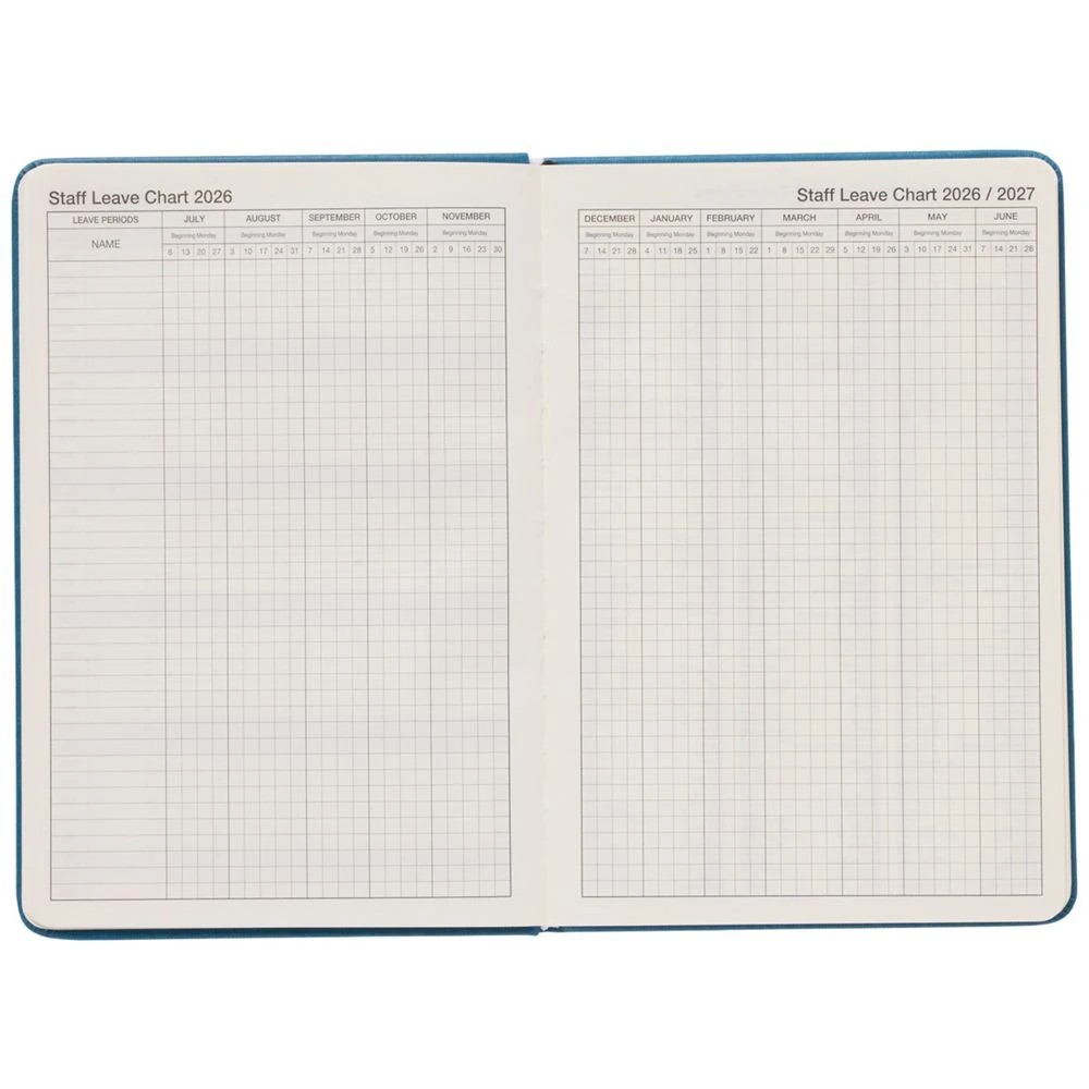 5 J.Burrows A5 Week to View PU FY26/27 Diary Blue, 5 of 6