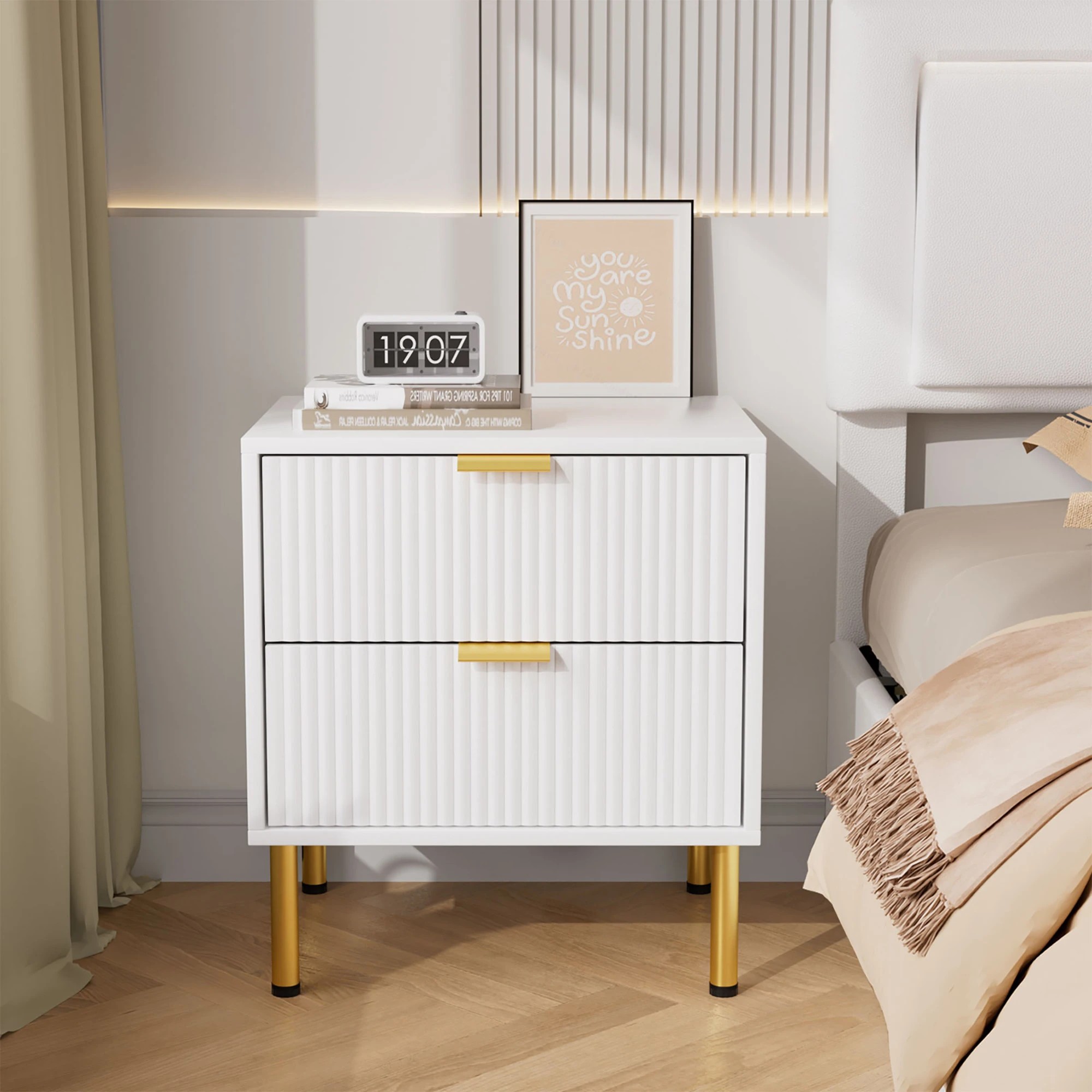 5 Levede Bedside Table - White, 5 of 5