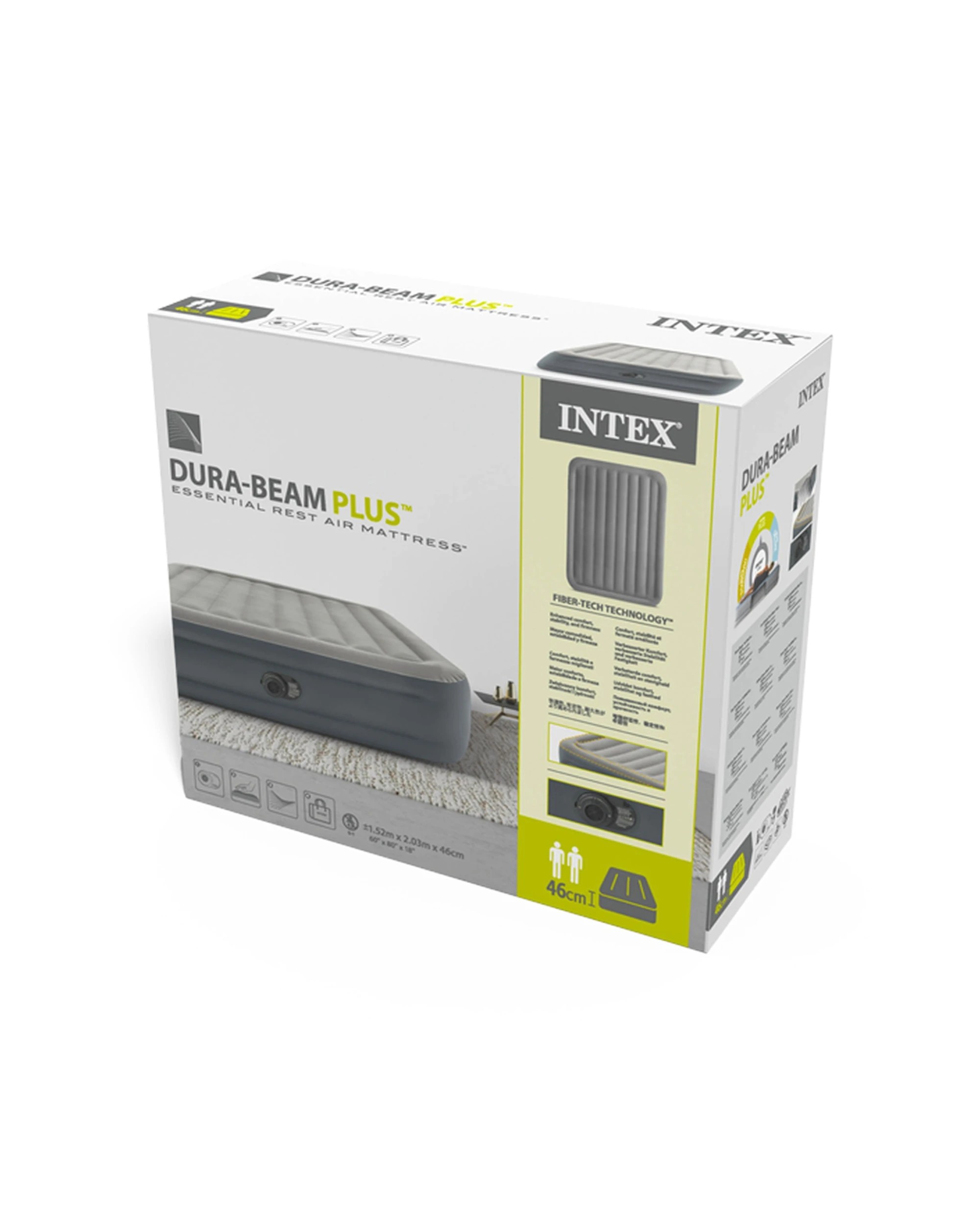 3 INTEX Essential Rest Internal Pump Inflatable Airbed Fiber-Tech - Queen Bed - Multi, 3 of 4