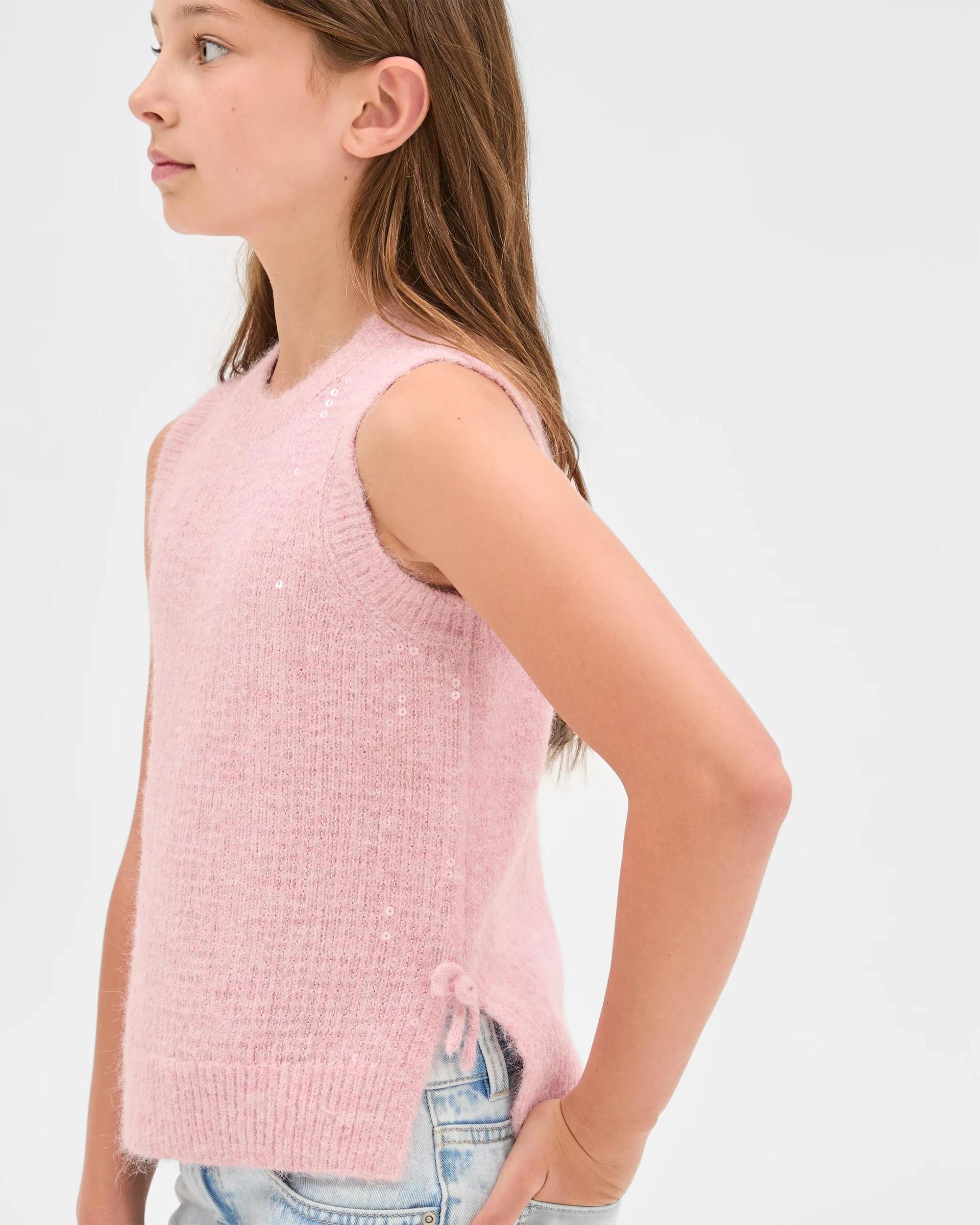 1 Target Kids Knit Sequin Vest BLEACHED MAUVE, 1 of 7