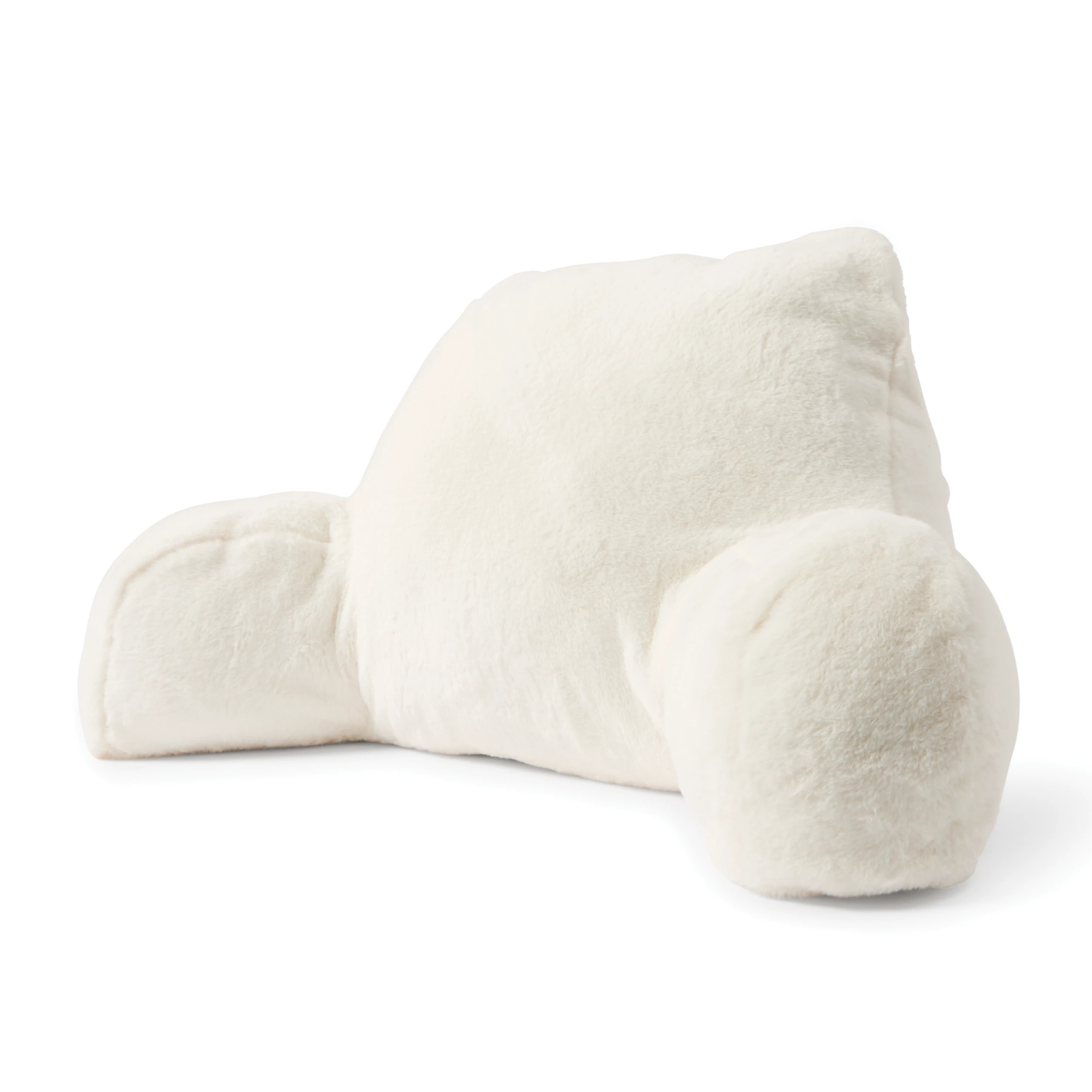3 Faux Fur Back Rest Pillow - White, 3 of 9