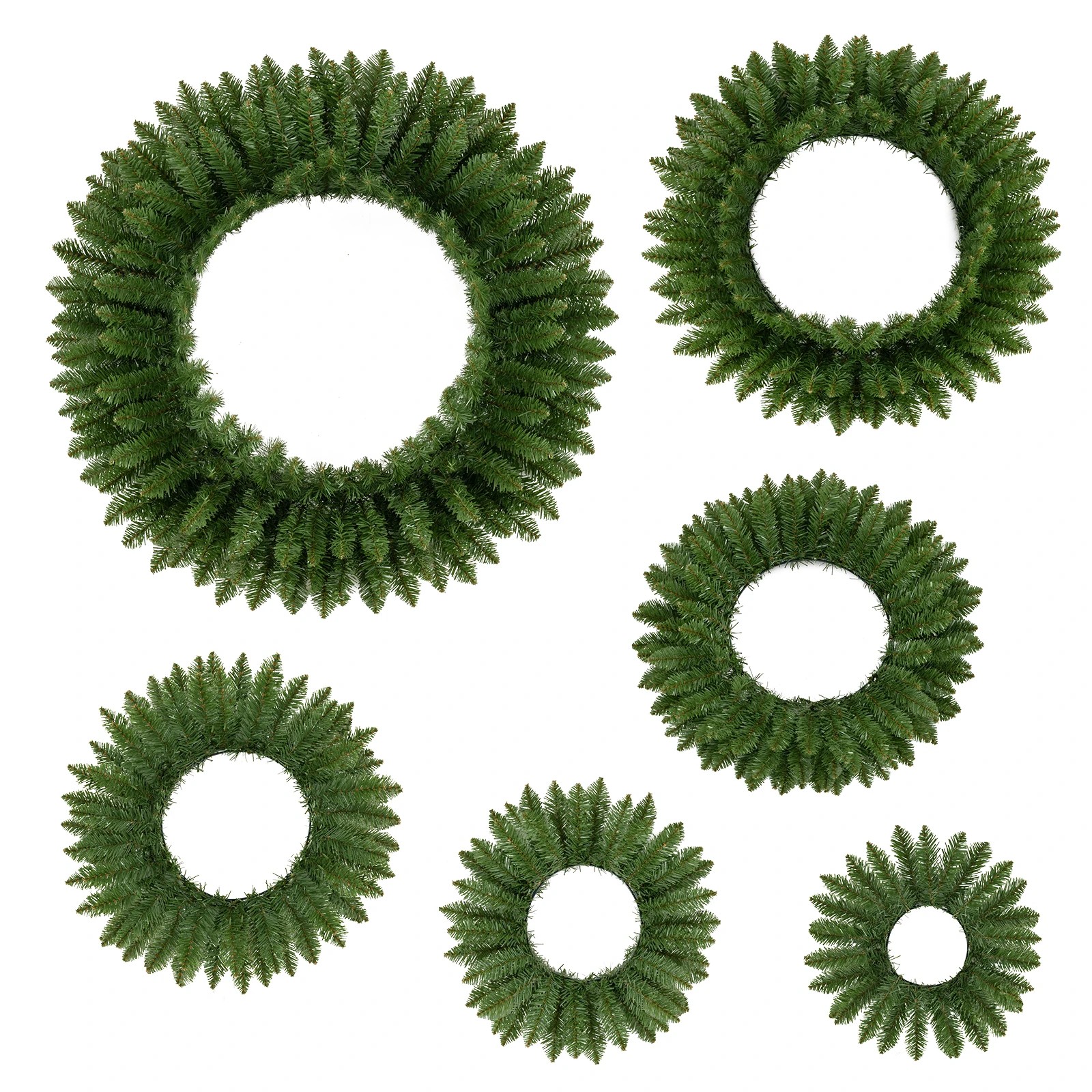 6 Costway Artificial Christmas Wreaths Set of 6 Unlit Greenery Christmas Decoration, 6 of 6