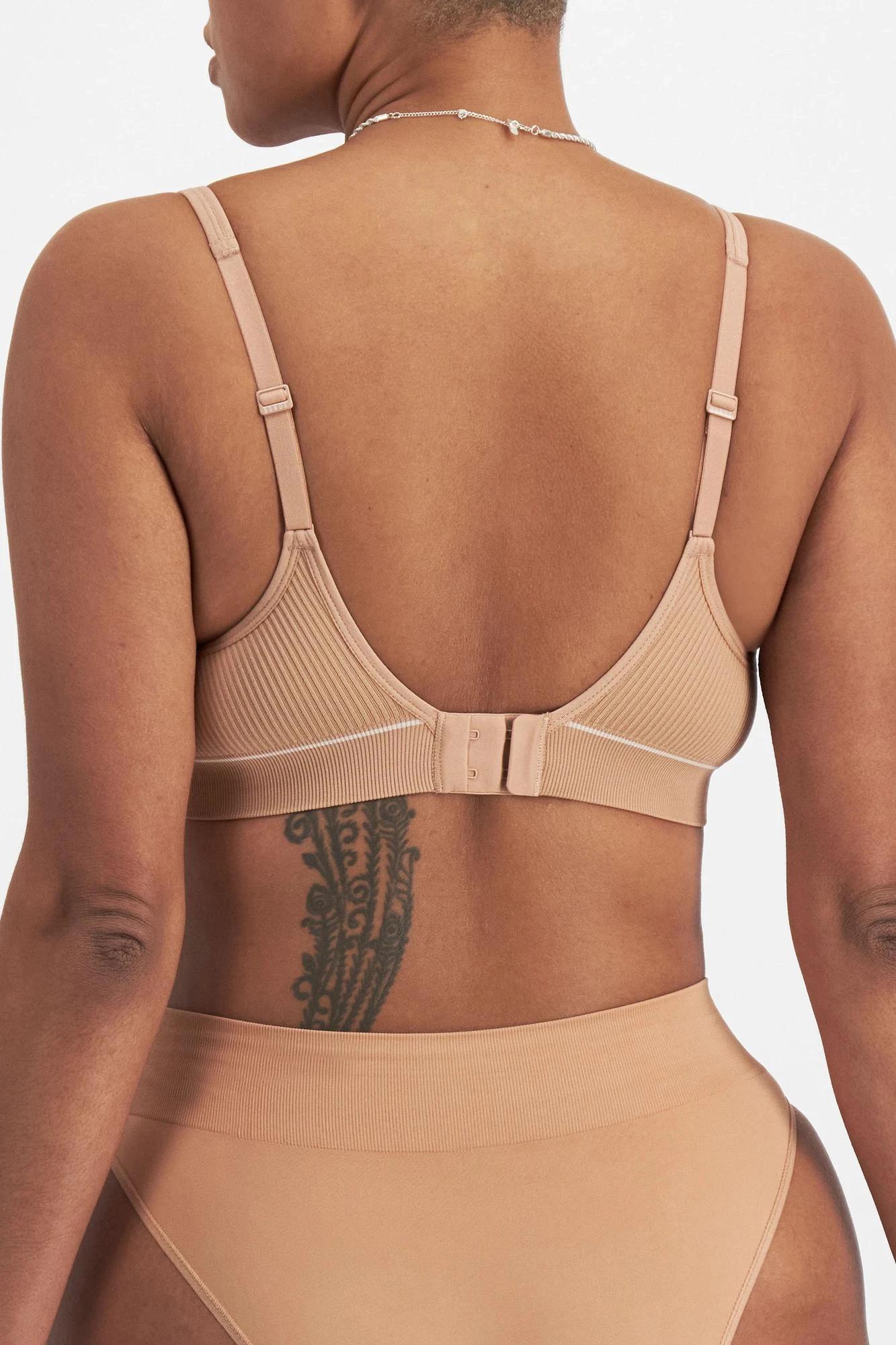 8 Womens Retro Rib T-Shirt Crop Bra - Bonds BLUSHED BROWN/WHITE, 8 of 8