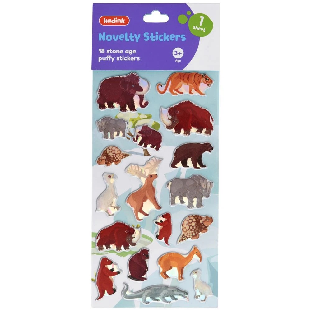 1 Kadink Puffy Stickers Stone Age 18 Pack, 1 of 1