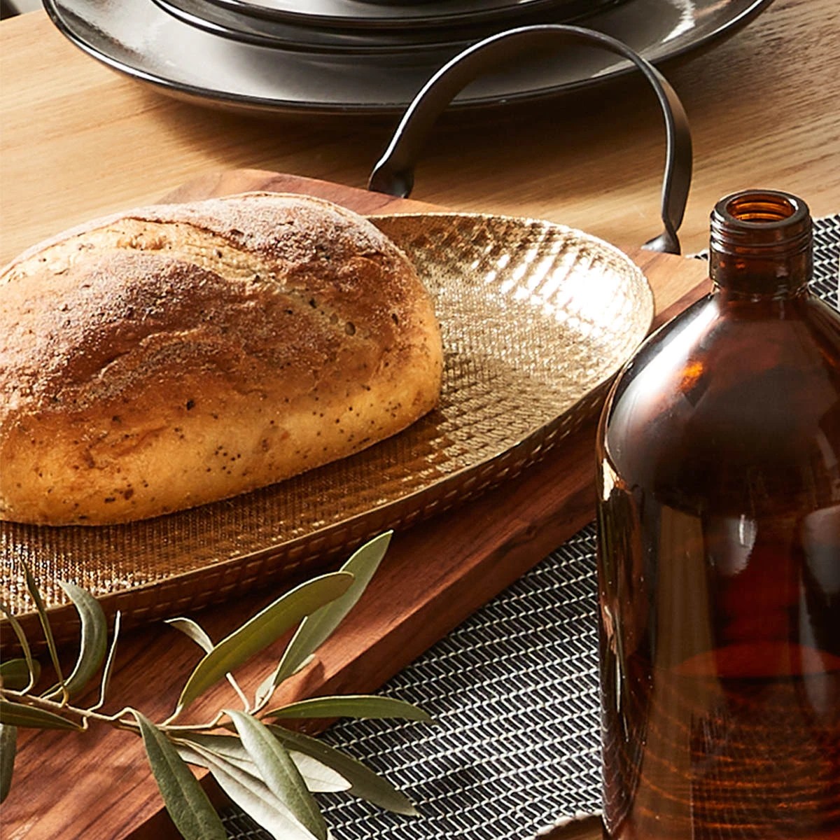 7 Gold Look Hammered Platter, 7 of 7