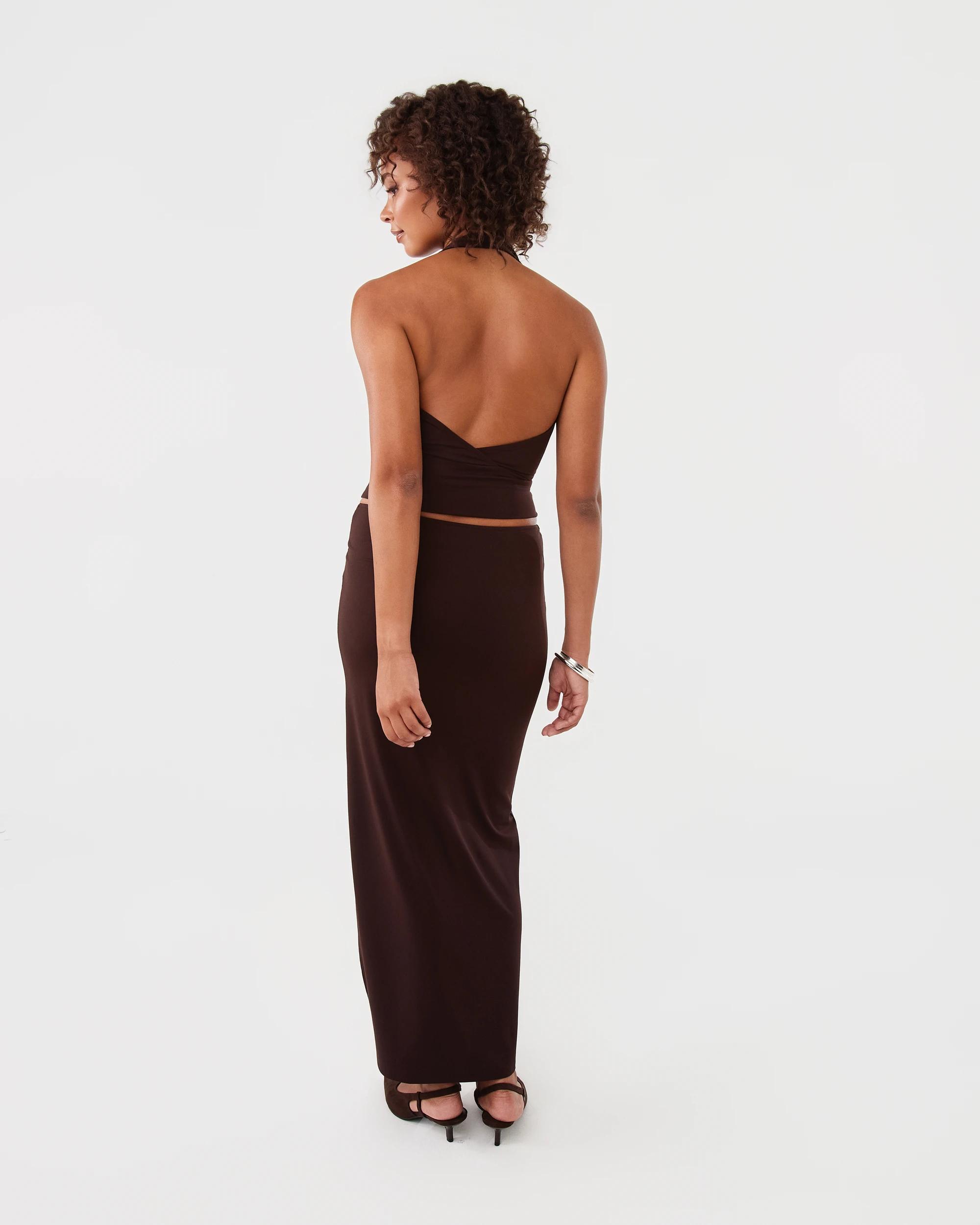 4 Jersey Halter Wrap Top Choc Plum, 4 of 9