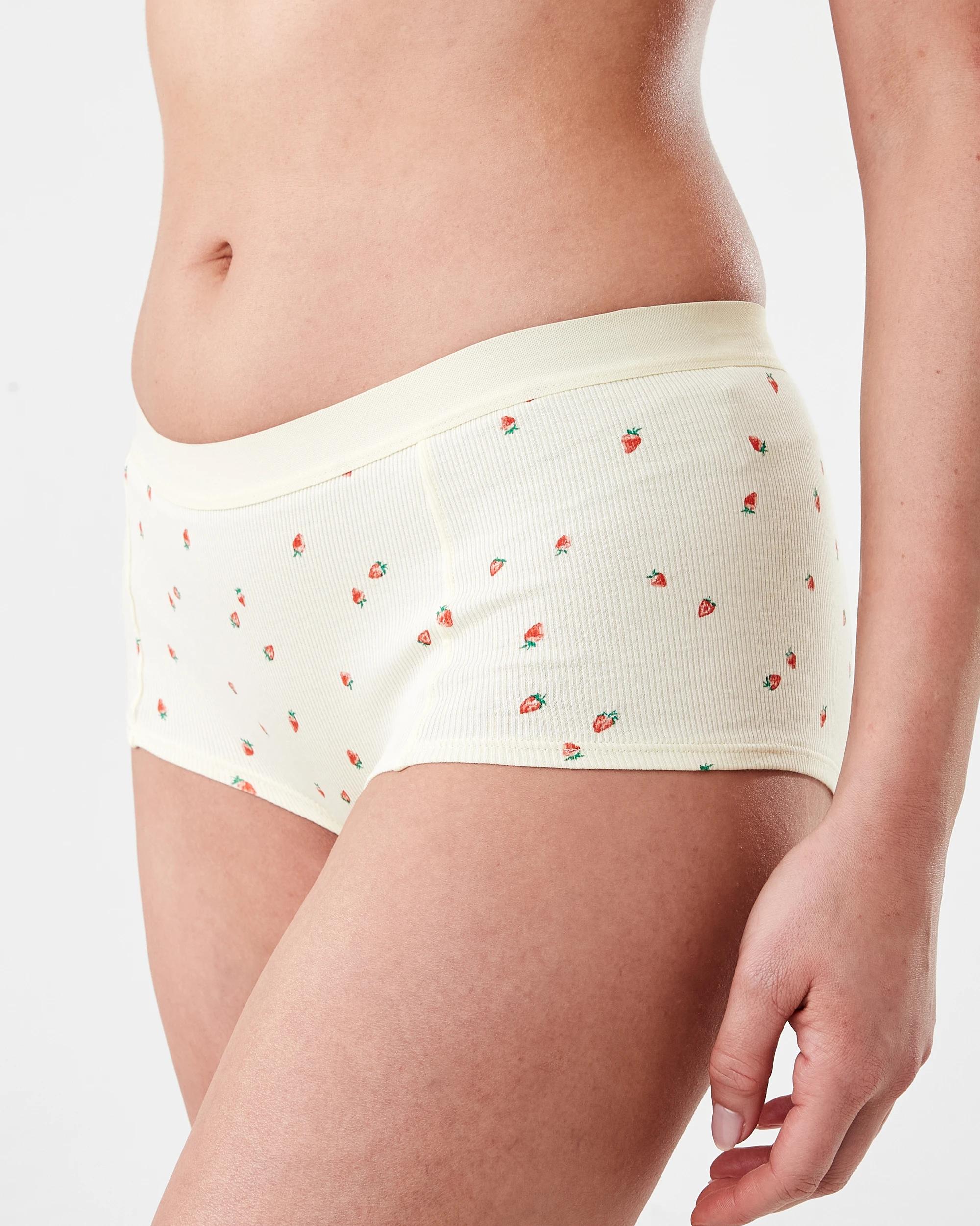 1 Rib Boyleg Briefs Strawberry, 1 of 4