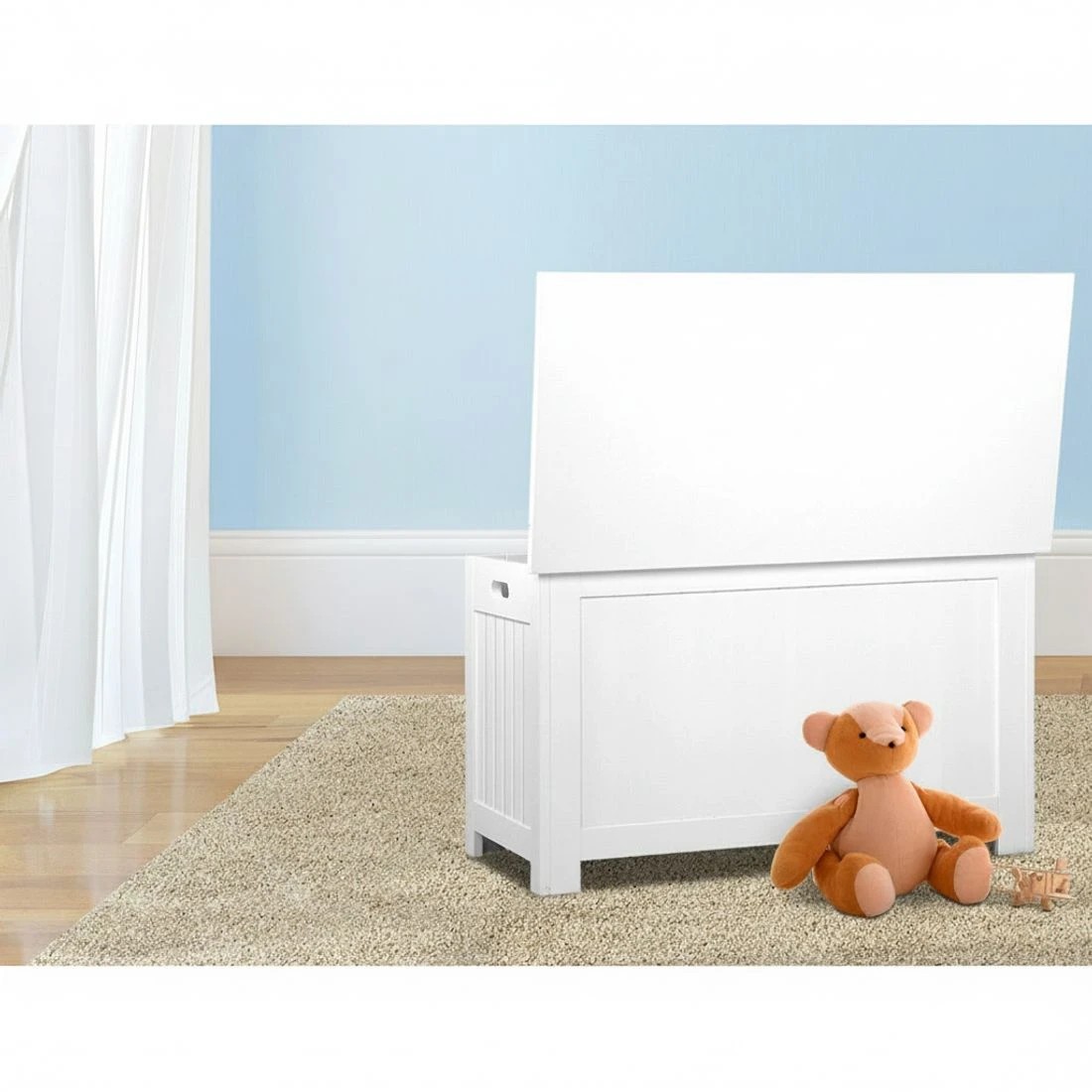 5 Keezi Kids Toy Box Chest Storage Blanket Children Clothes Room Organiser - White, 5 of 8