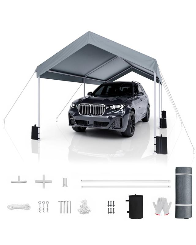 Advwin 3x6m Carport Canopy Portable Garage w/ Built-in Sandbags - 