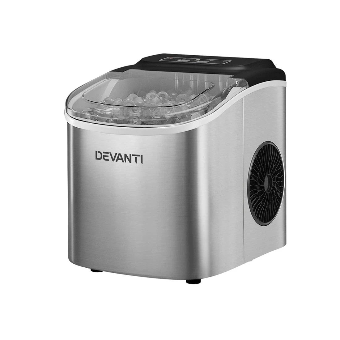 1 Devanti 12kg Ice Maker Machine w/Self Cleaning - Silver, 1 of 7