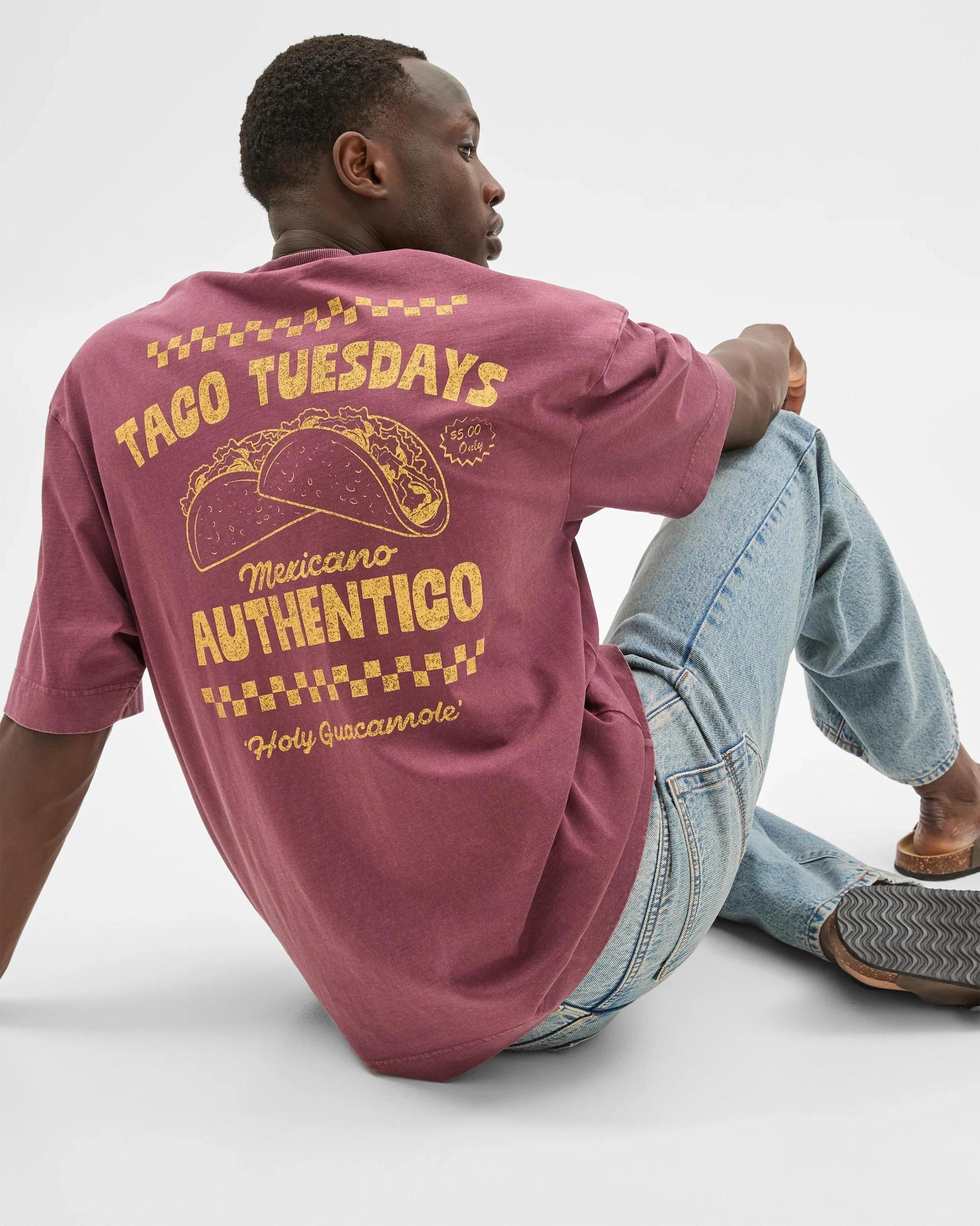 3 Australian Cotton Graphic T-Shirt - Commons MAROON, 3 of 9