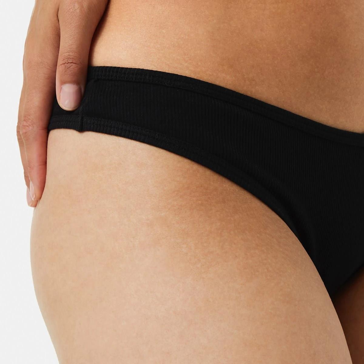 3 Ribbed G-string Briefs BLACK, 3 of 4