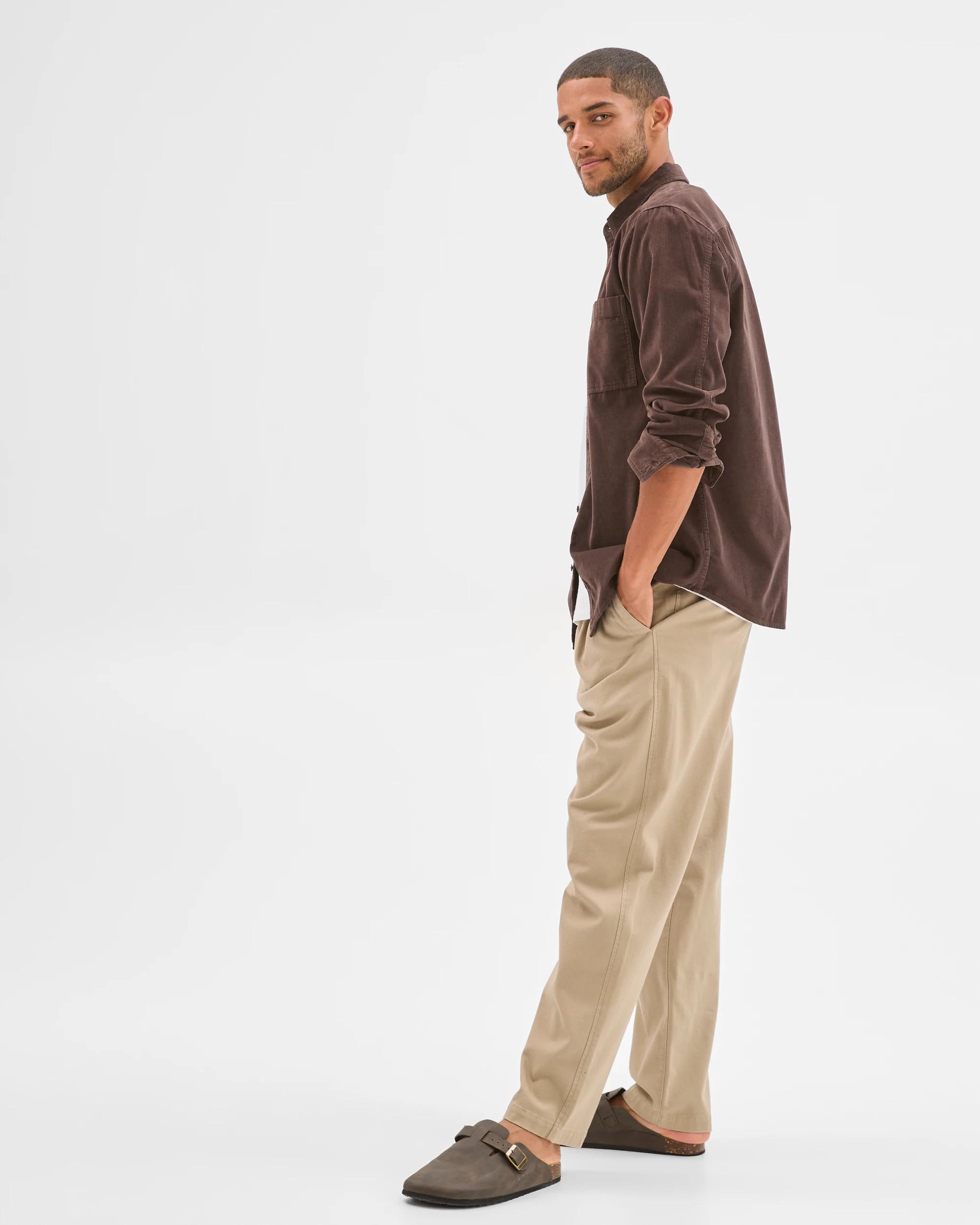 3 Target Man Australian Cotton Corduroy Shirt CHOCOLATE, 3 of 6