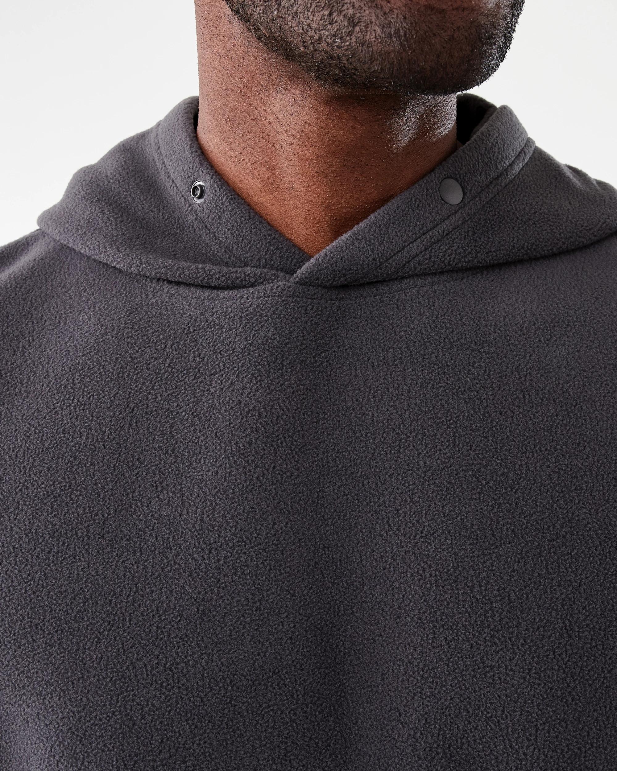 5 Active Mens Oversized Polar Fleece Hoodie Gry Drkish, 5 of 7