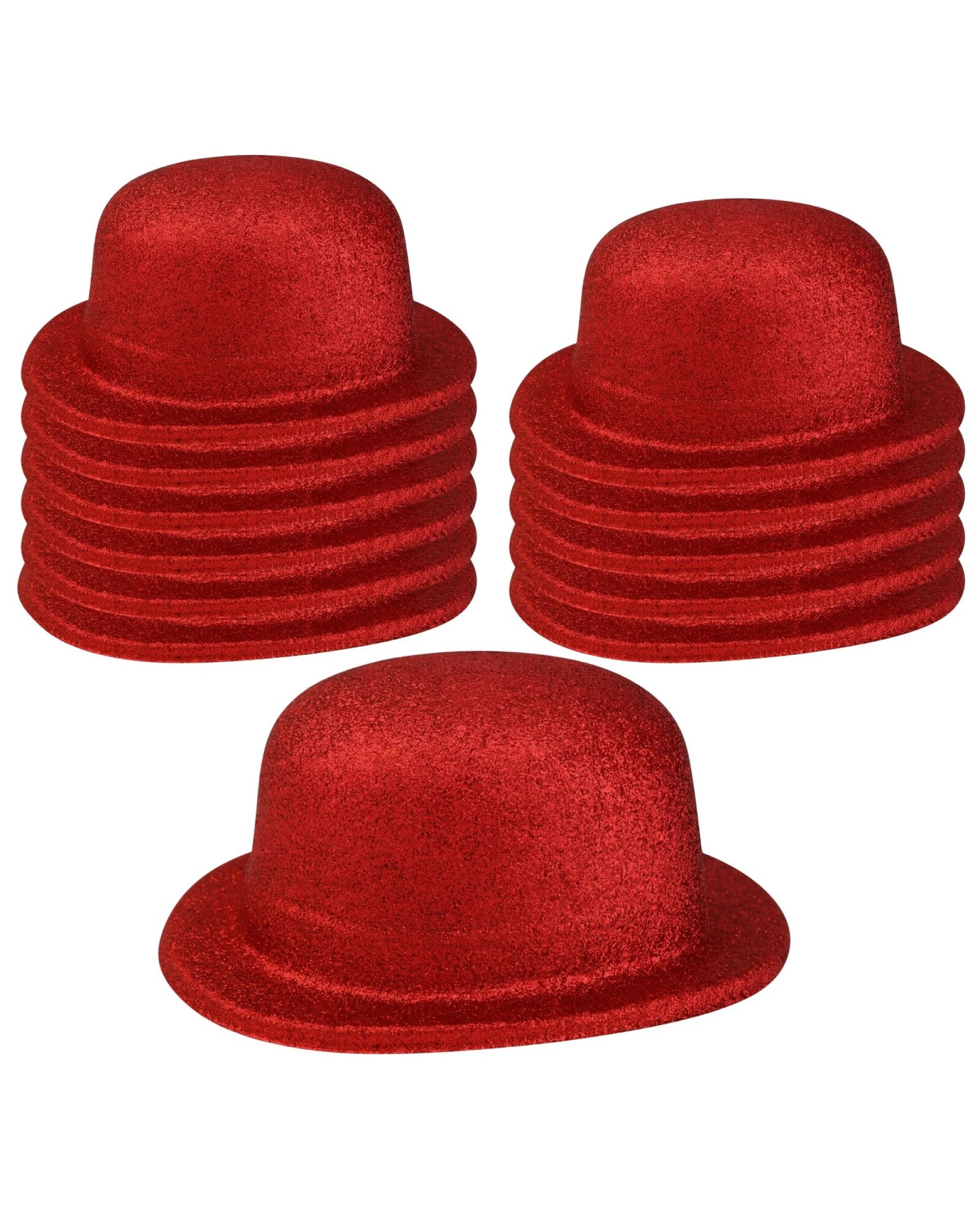 1 BR Costumes Glitter Bowler Hat Party Costume Accessory - Bulk Pack of 12, 1 of 3