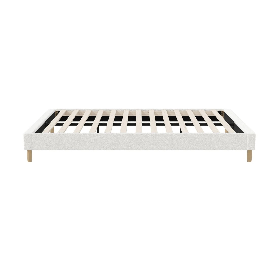 7 Oikiture Double Bed Base Boucle Bed Frame
 - White, 7 of 10