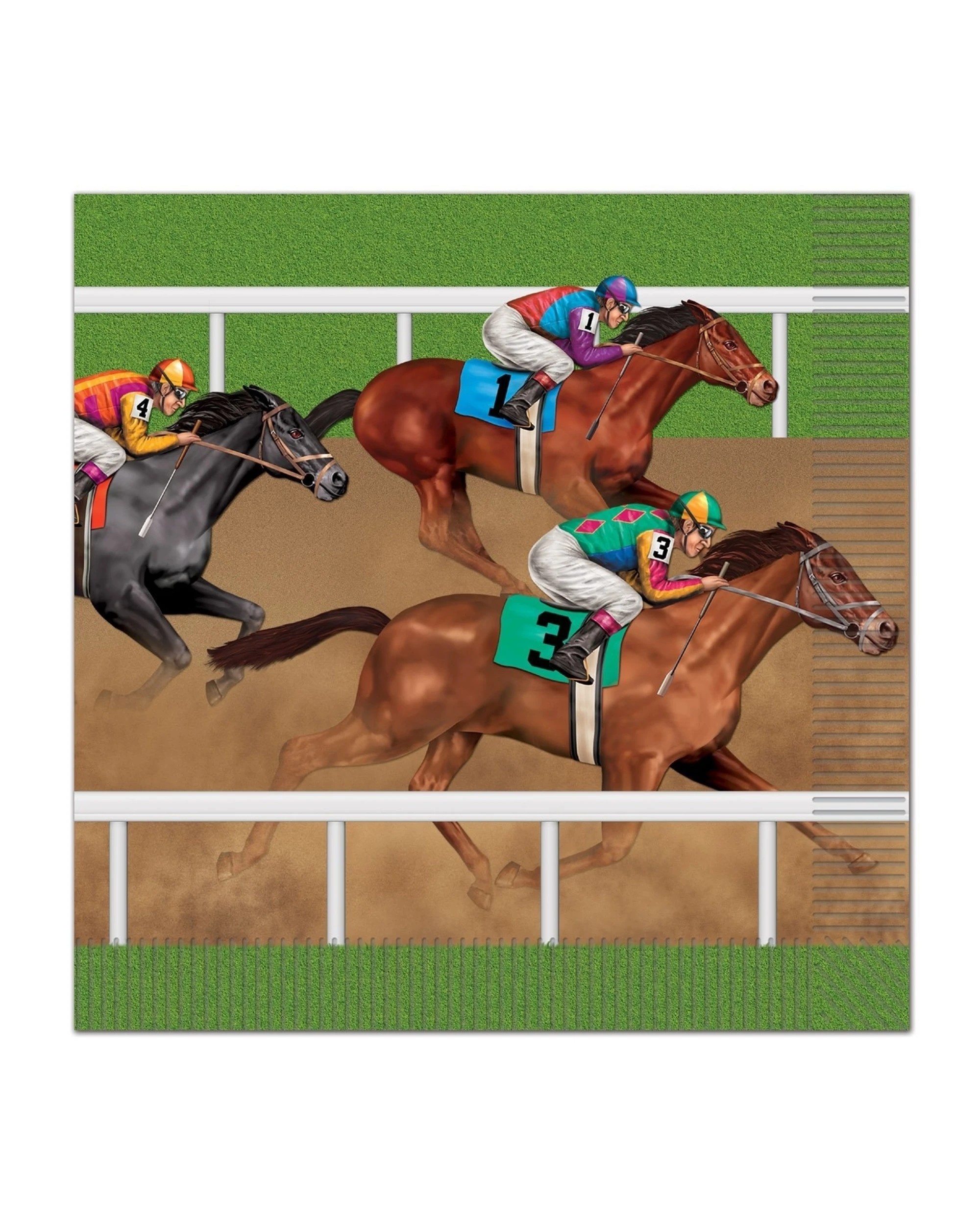 1 Beistle Horse Racing Large Napkins Serviettes Pack of 16, 1 of 1