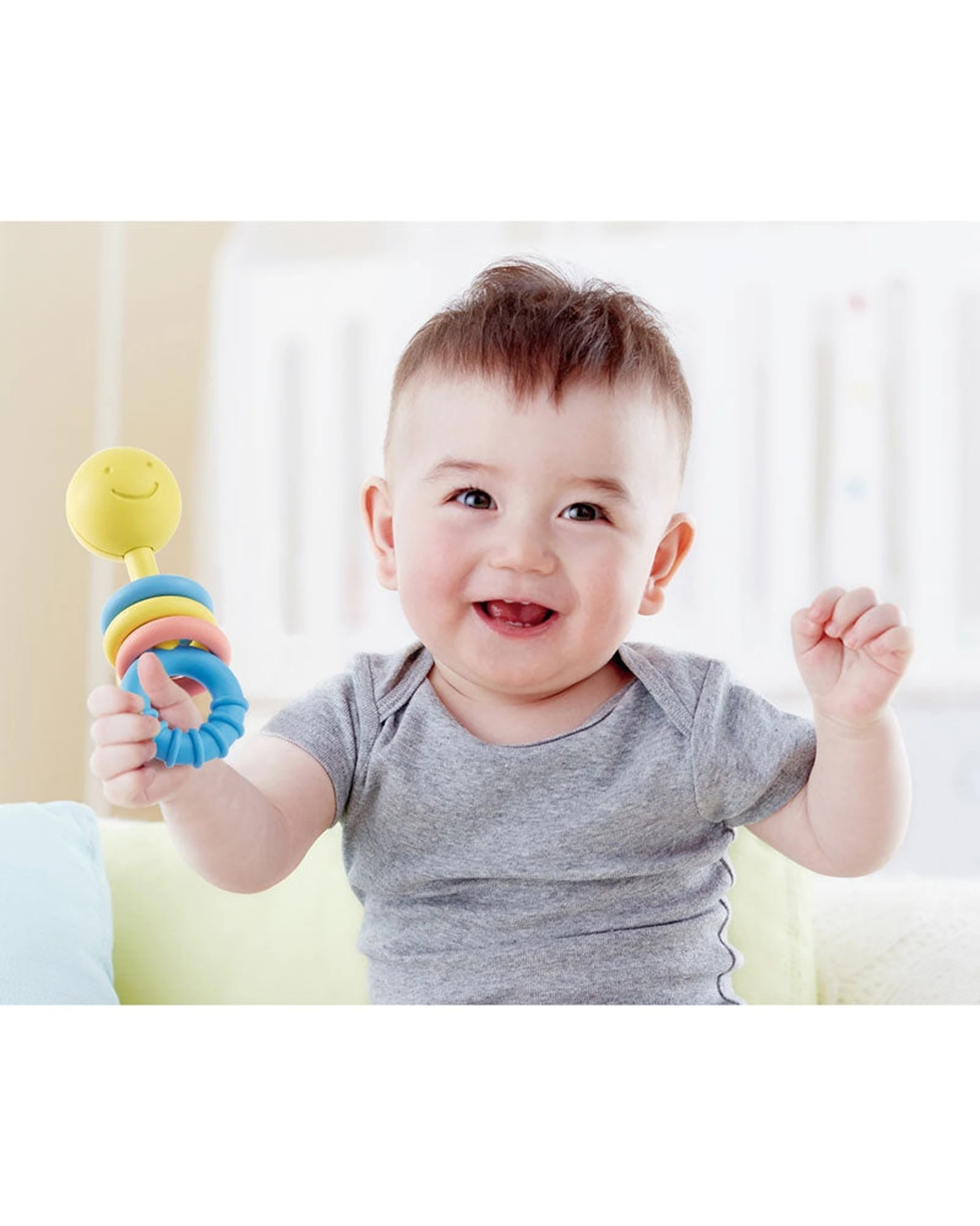 3 Hape Rattling Rings Teether Rice-Based Material 13.9x5.3cm For Babies, 3 of 3
