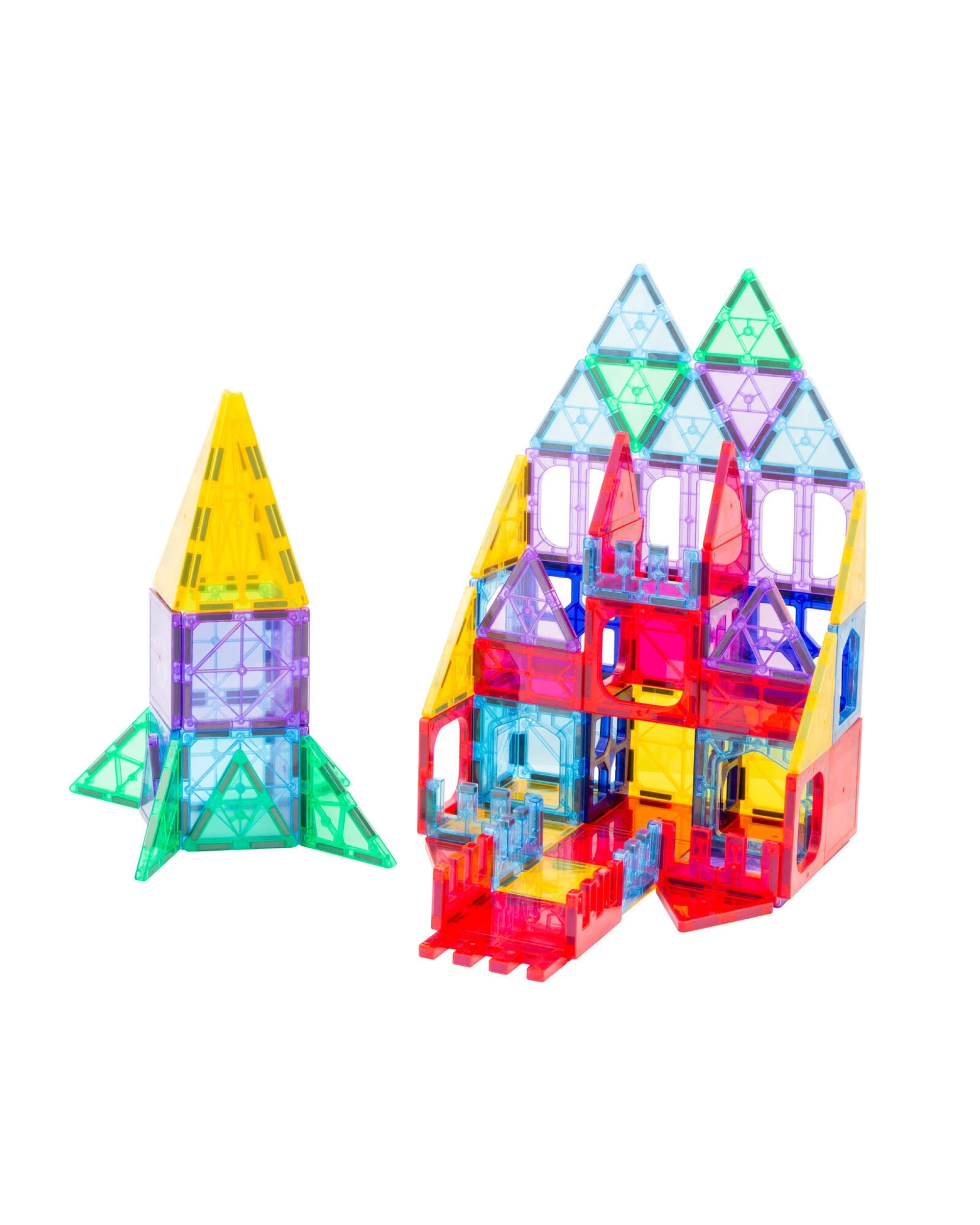 1 Gem Toys 78 Pcs non-toxic STEM Educational, Durable Magnetic Tiles/Puzzle with Storage Bag, 1 of 7