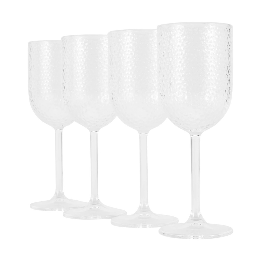 1 4 Clear Acrylic Hammered Wine Glasses, 1 of 5