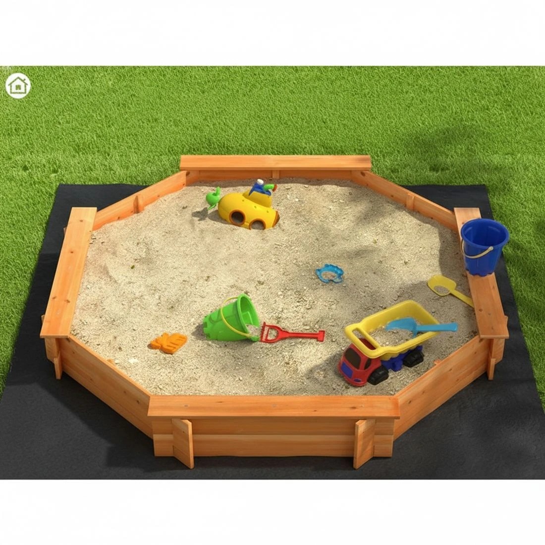 7 Keezi Kids Sandpit 182cm - Natural, 7 of 7