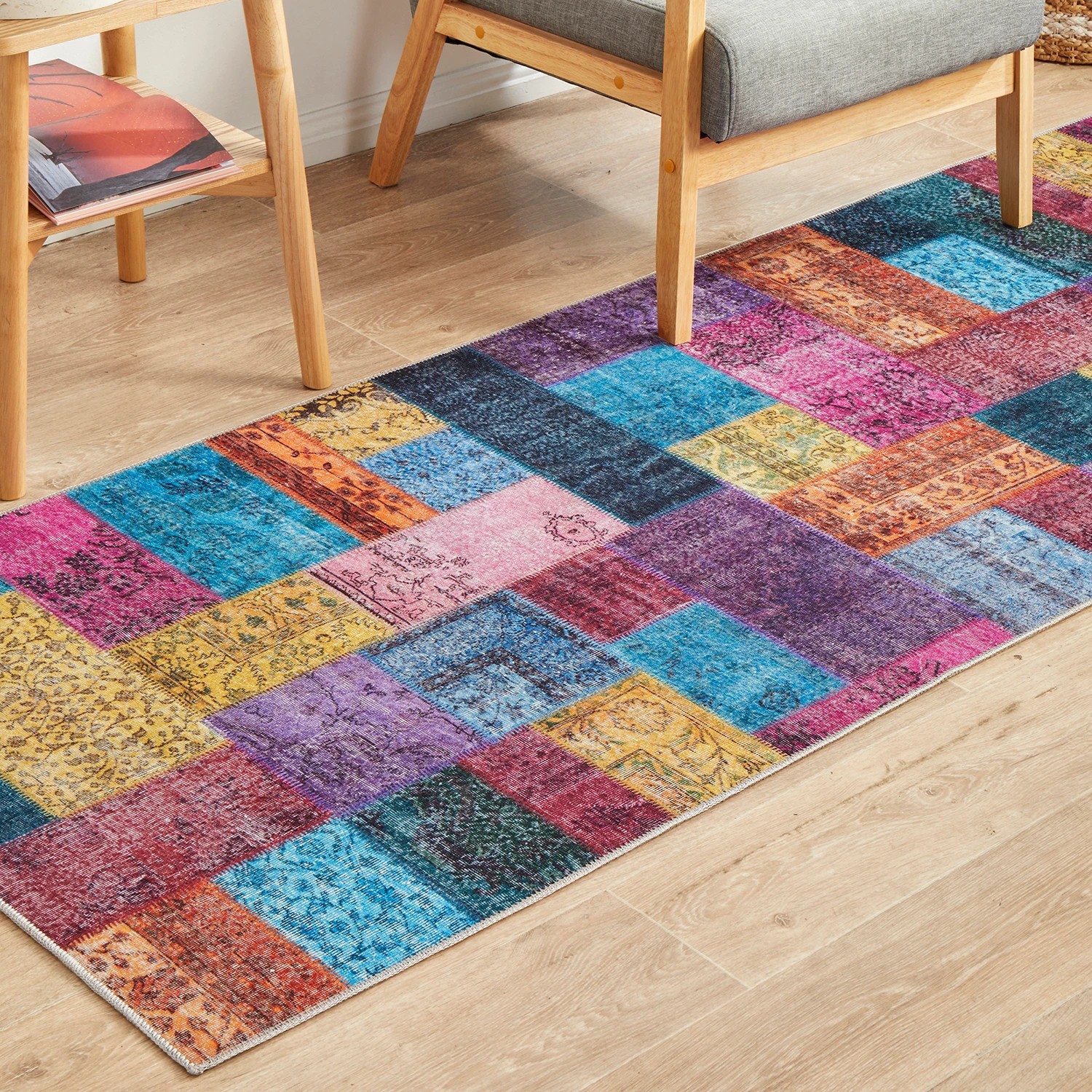 3 Common Ground Rugs Bazaar 167 400x80cm - Large Runner Rug - Blue, 3 of 9