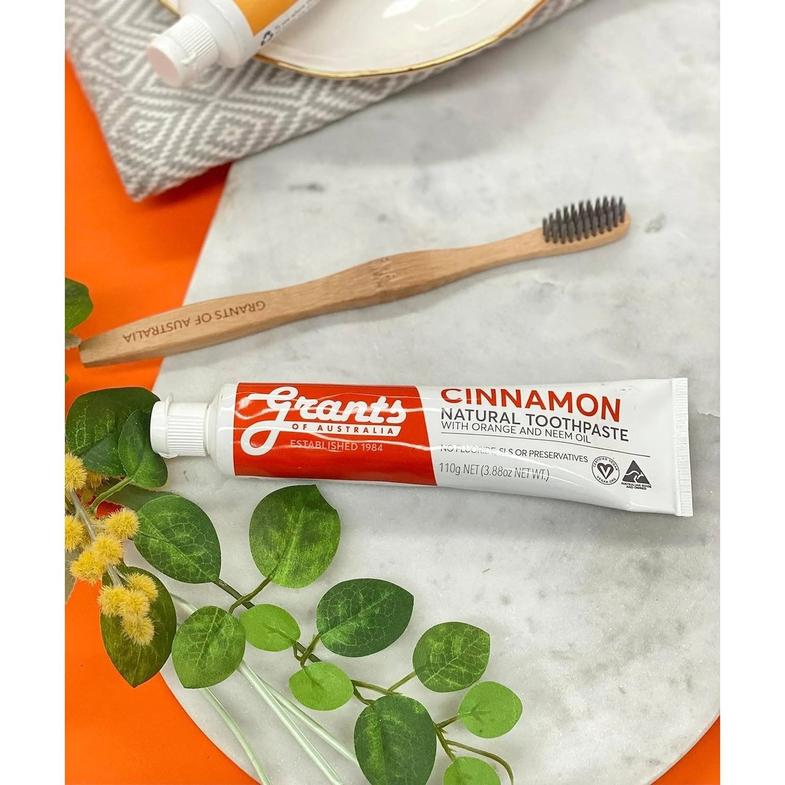 4 Grants Of Australia Natural Toothpaste Cinnamon with Orange & Neem Oil 110g, 4 of 5