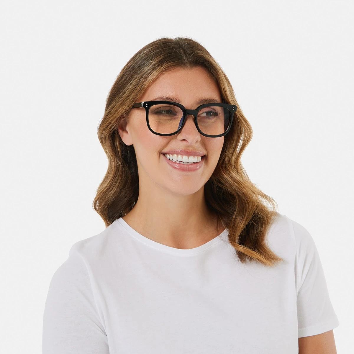 4 Black Frame Blue Lens Glasses Clear, 4 of 6