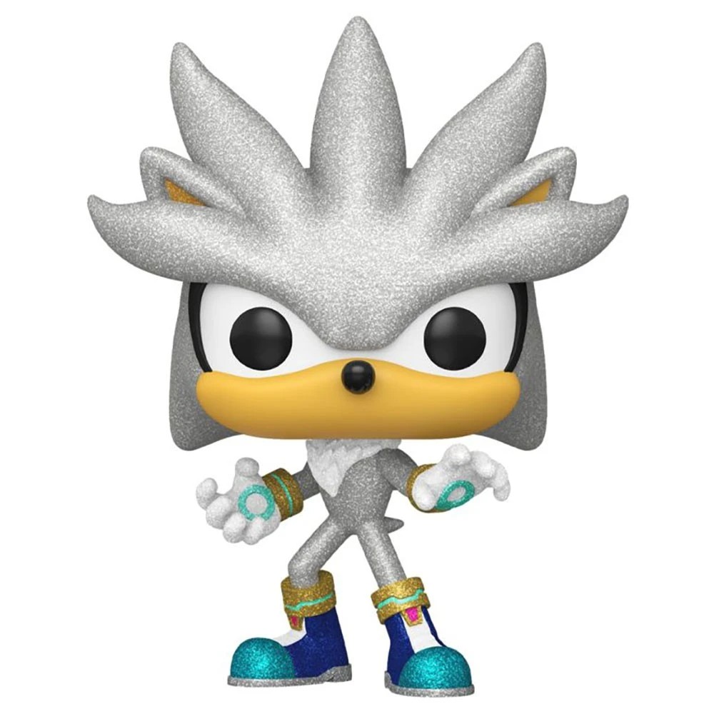 1 Sonic The Hedgehog - Silver Diamond Glitter Pop! Vinyl Figure, 1 of 2