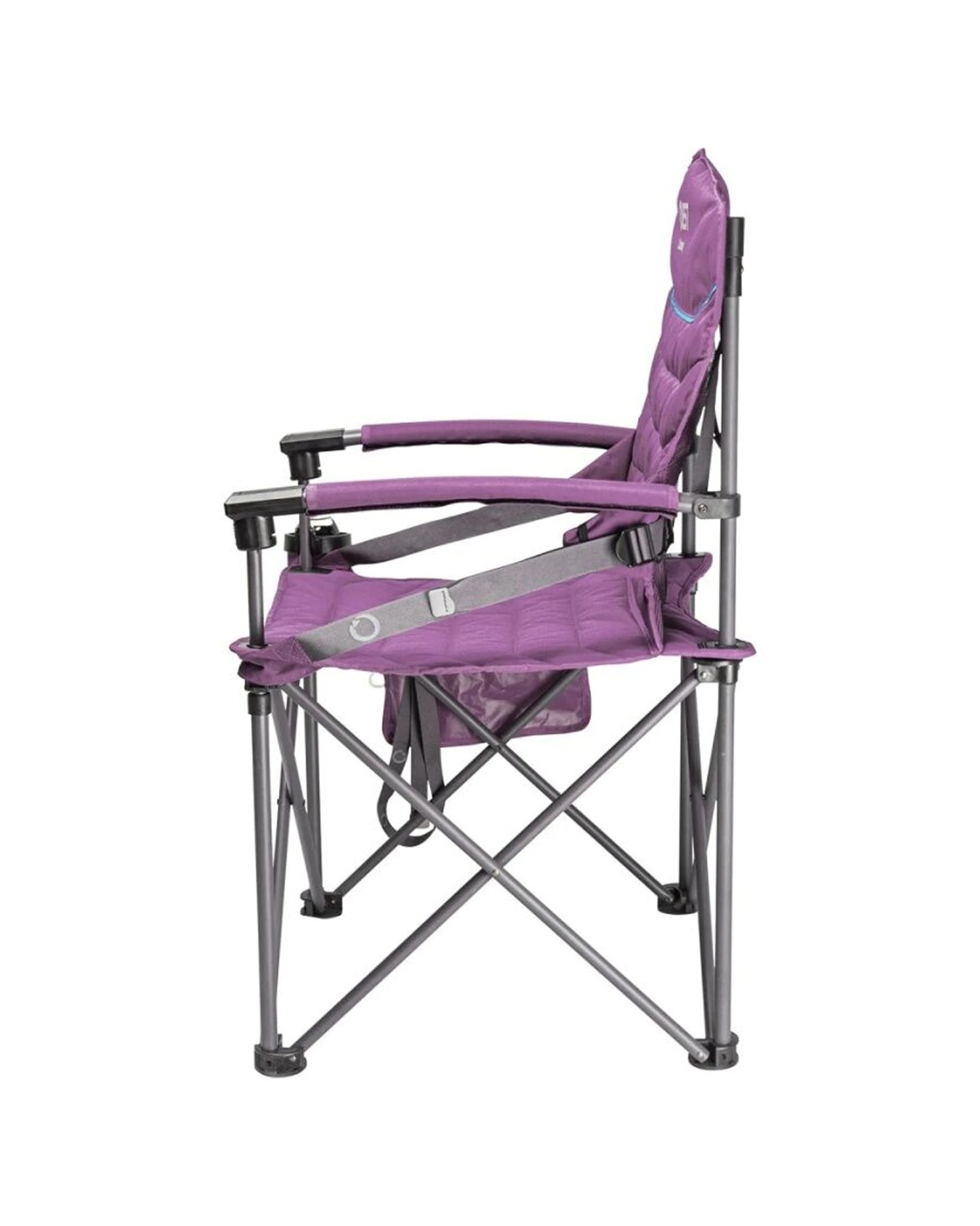 5 Quest Outdoors Castaway Hard Arm Camping Chair Padded Arms 200kg Weight Capacity - Purple, 5 of 7