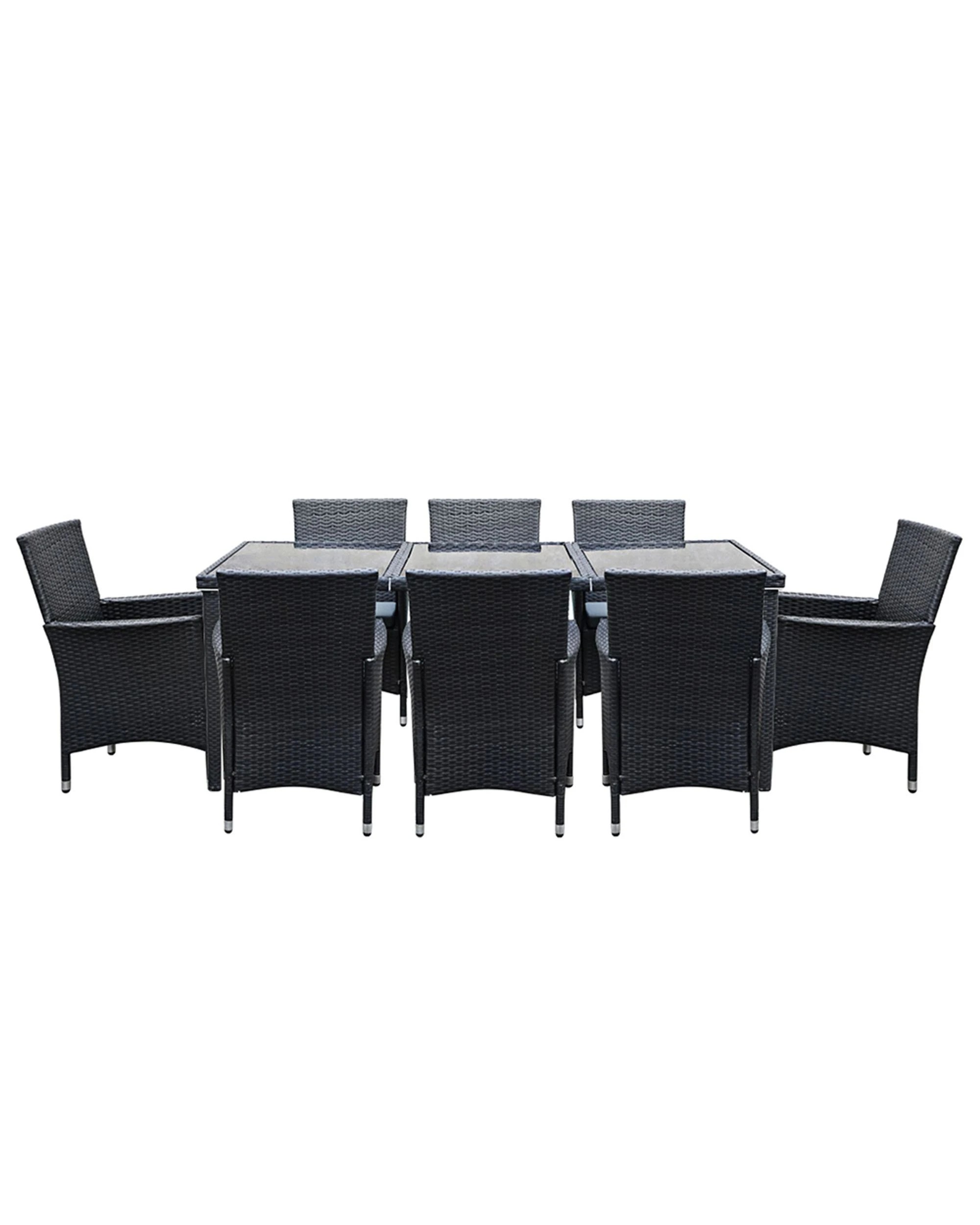 3 Gardeon Outdoor Dining Set 9 Piece Wicker Lounge Setting - Black, 3 of 7