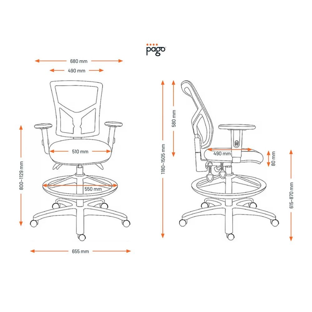5 Matrix Mesh 2 Drafting Chair With Arms Black Drafting Chairs, 5 of 5