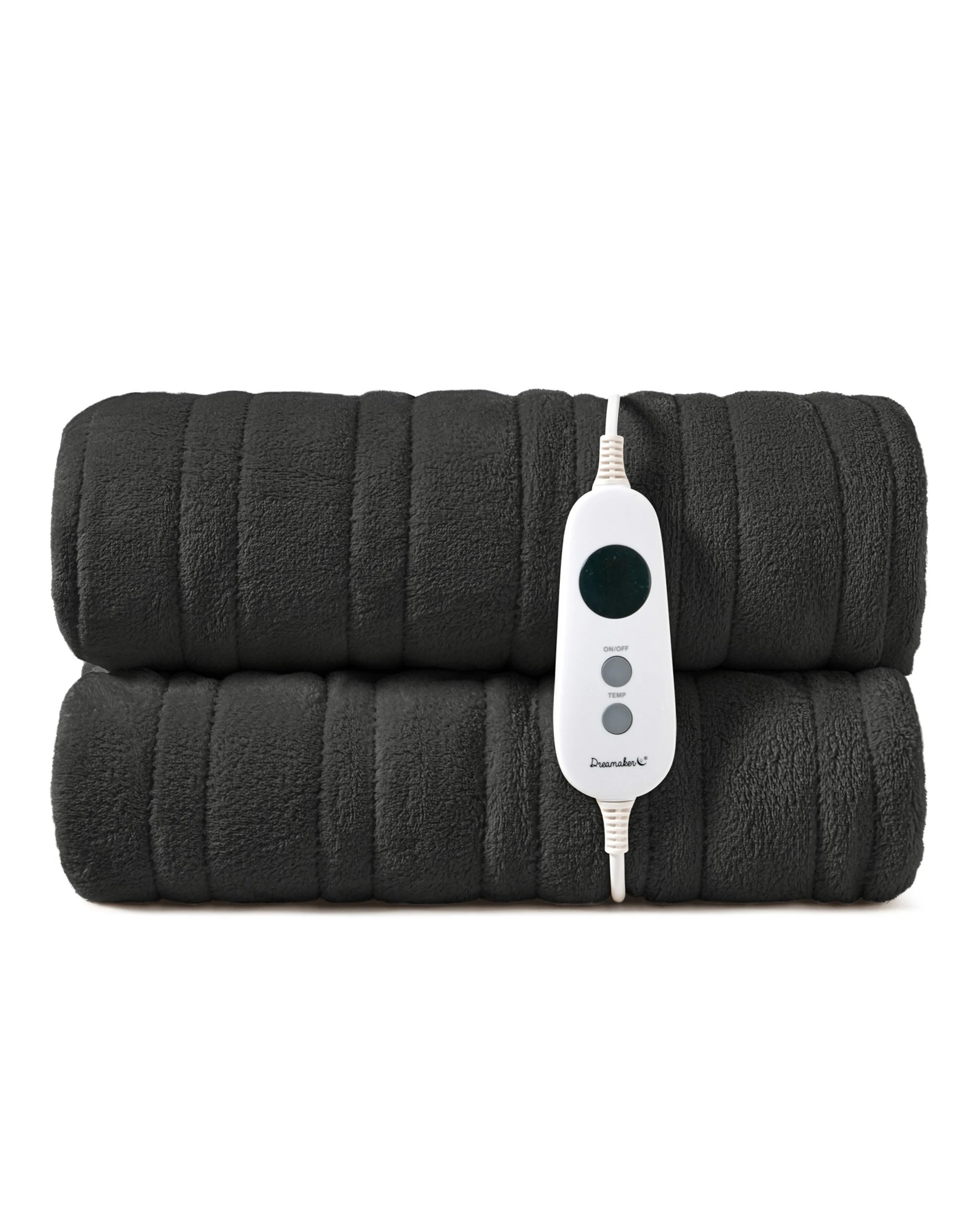 2 Dreamaker Kingston Coral Fleece Electric Heated Throw Blanket 180x200cm - Charcoal, 2 of 6