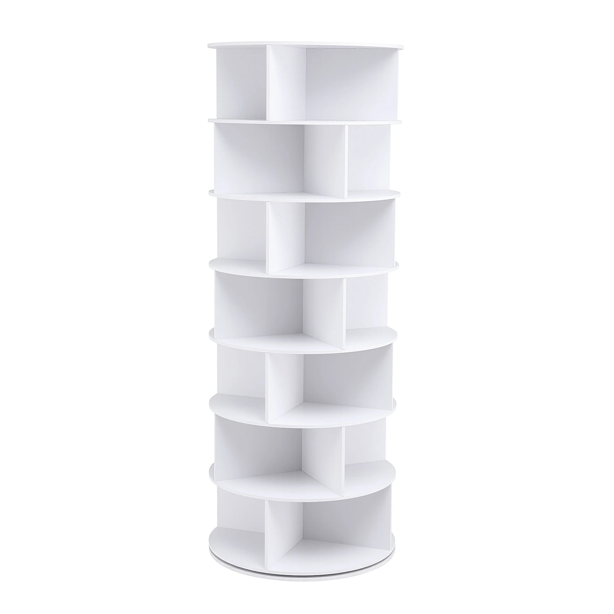 1 Artiss 7 Tier 360° Rotating Shoe Rack Storage Display Shelf - White, 1 of 8