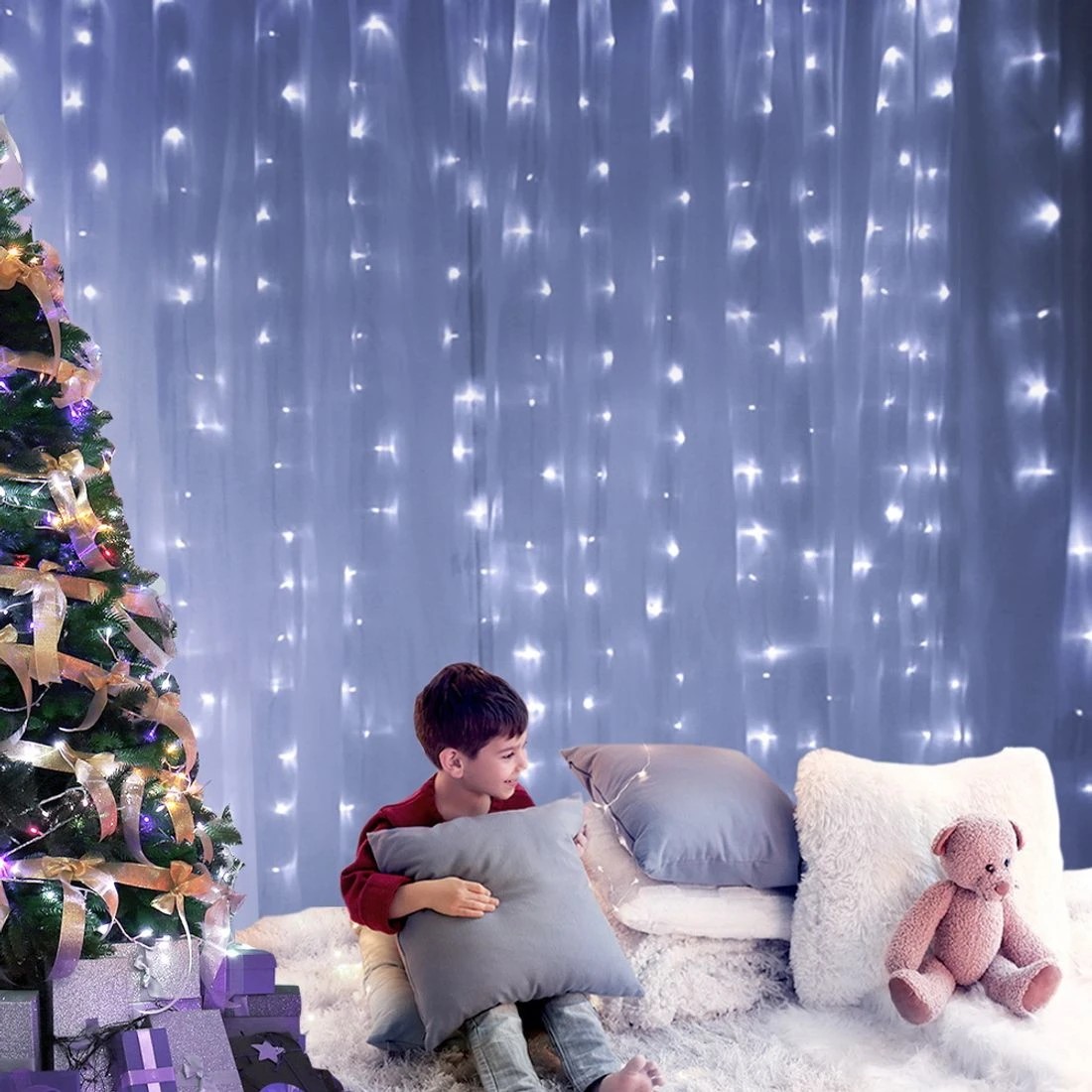 9 Jingle Jollys 6X3M Christmas Lights Curtain Light Cool  600 LED - White, 9 of 10