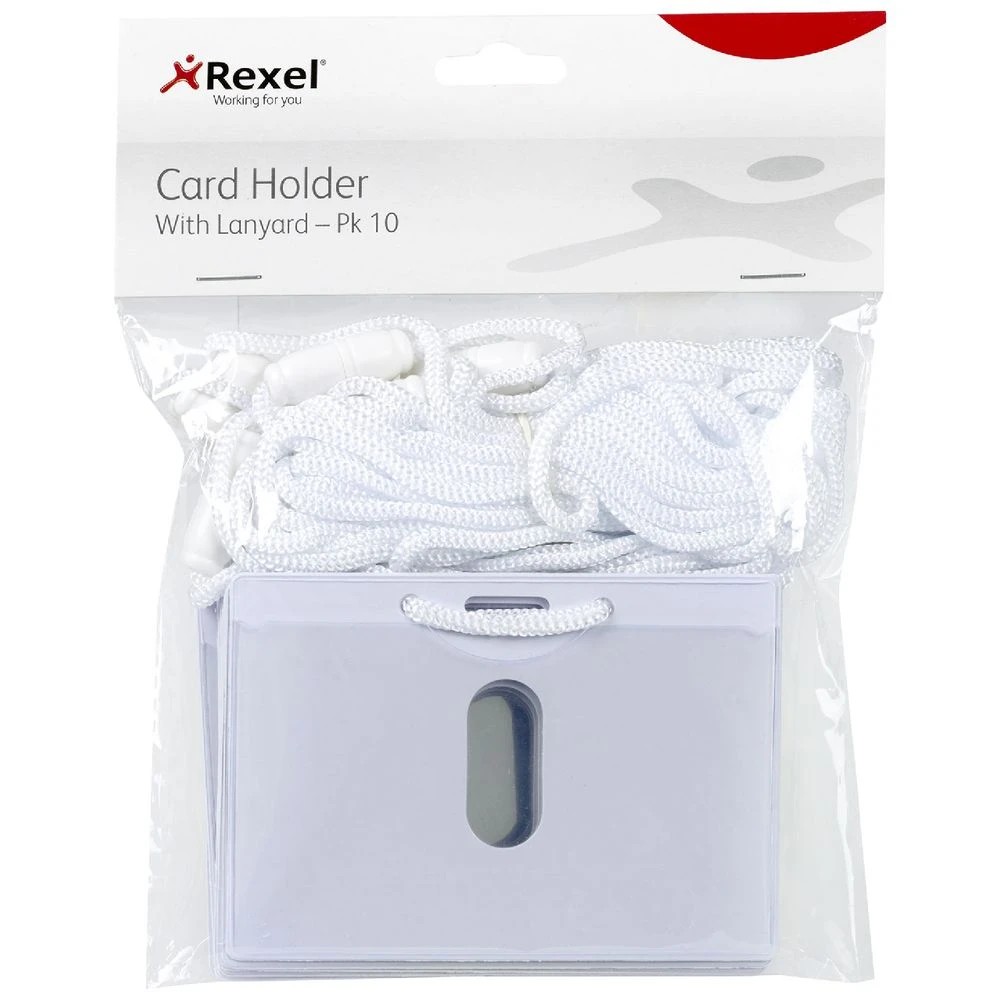 2 Rexel Hole Card Holder with Lanyard 10 Pack, 2 of 2