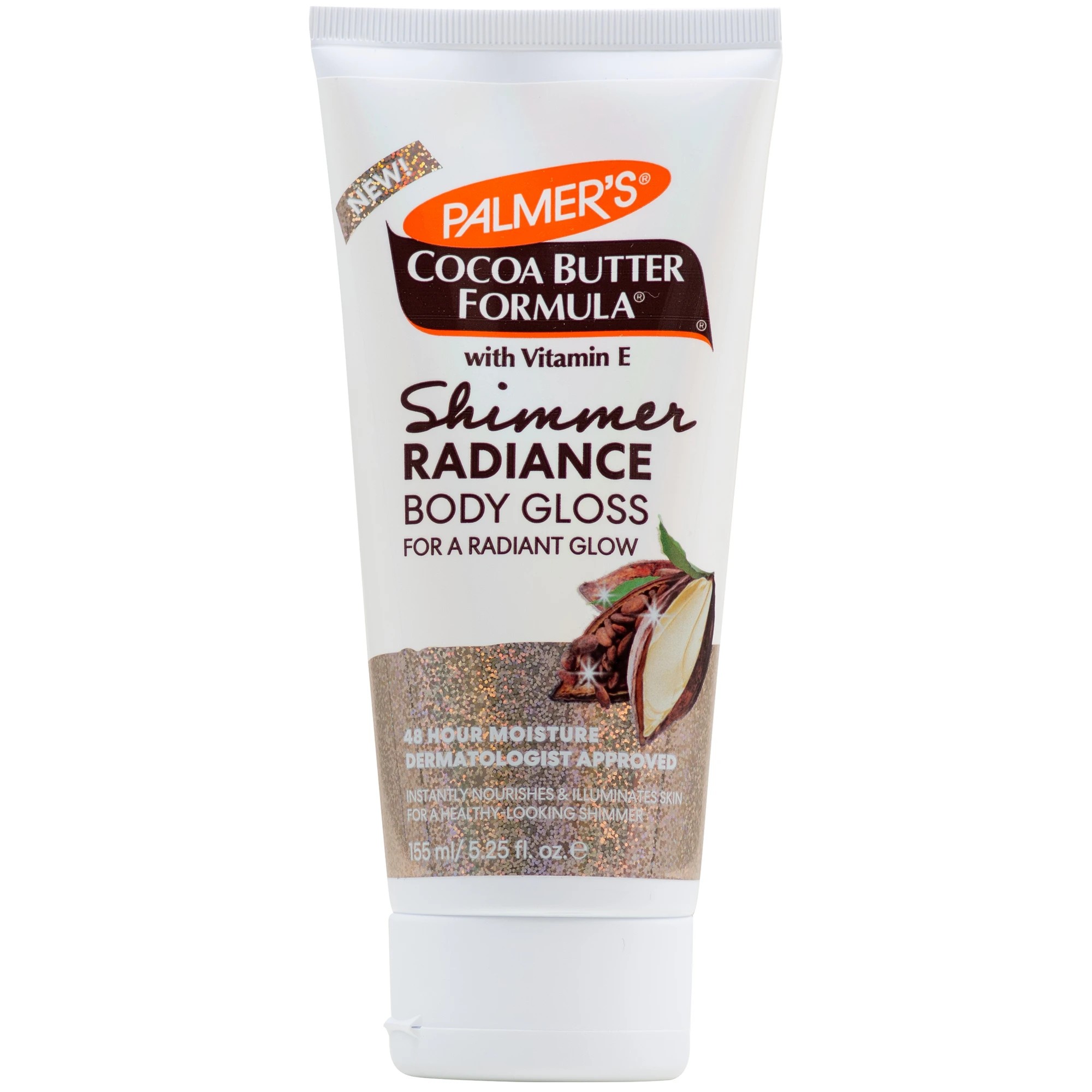1 Palmers Palmer's Cocoa Butter Shimmer Radiance Body Gloss 155ml - Vitamin E - White, 1 of 5