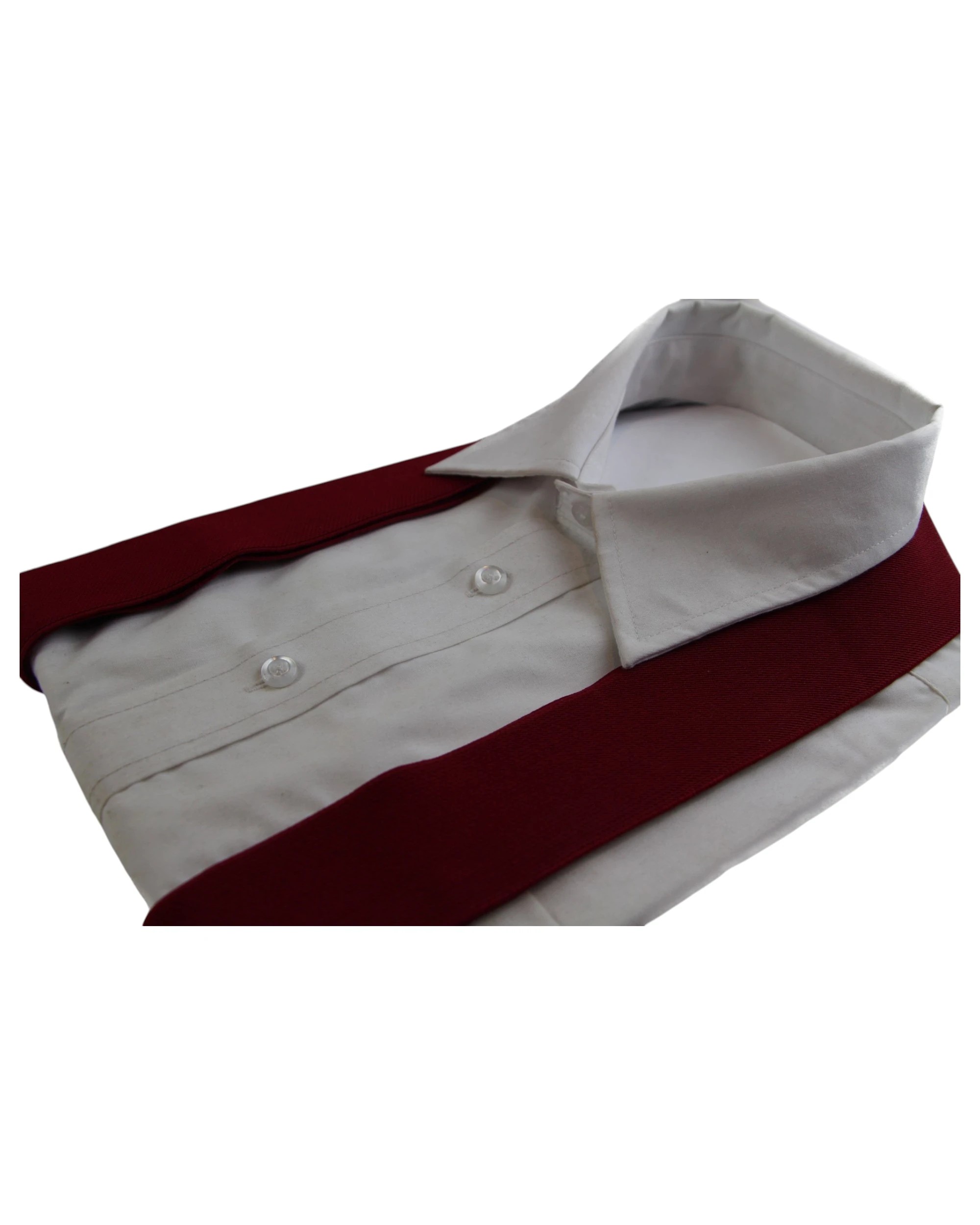 3 Zasel Mens Extra Wide Heavy Duty Adjustable 120cm Maroon Suspenders, 3 of 3