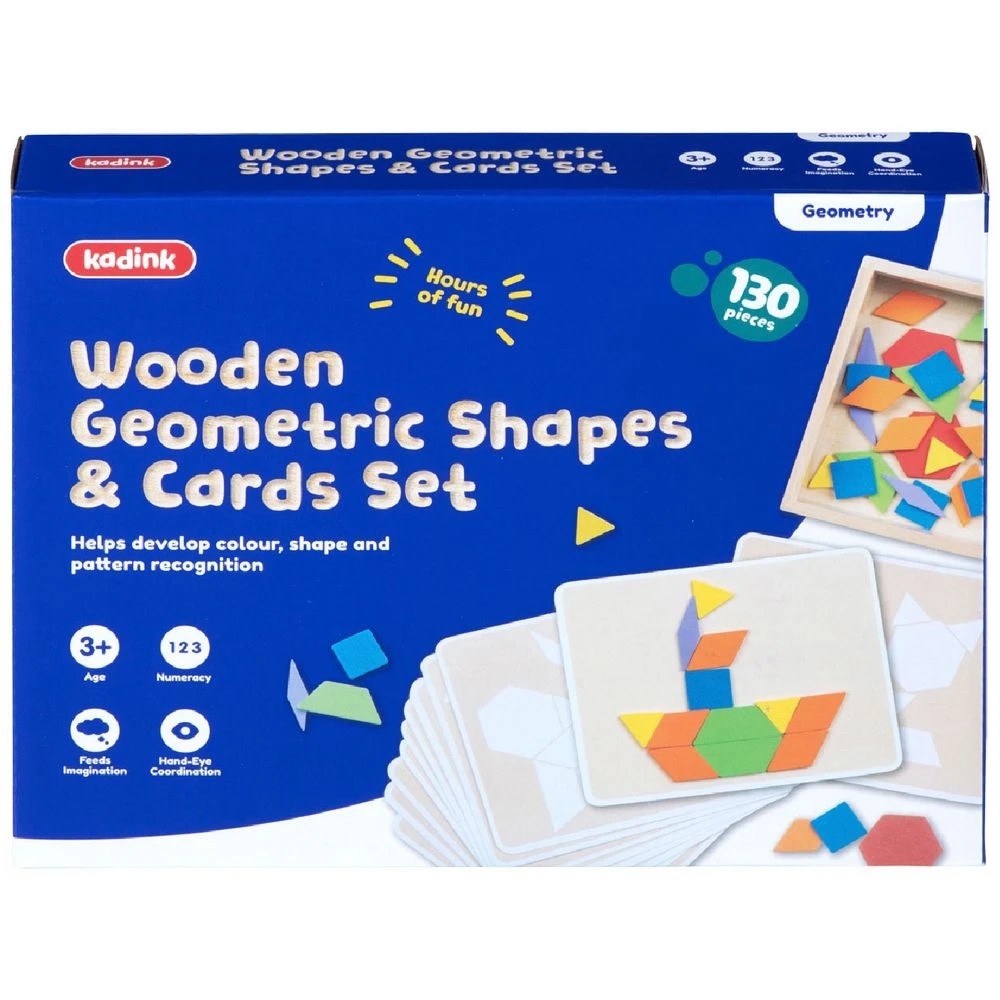 1 Kadink Wooden Geometric Shapes and Cards Set, 1 of 5