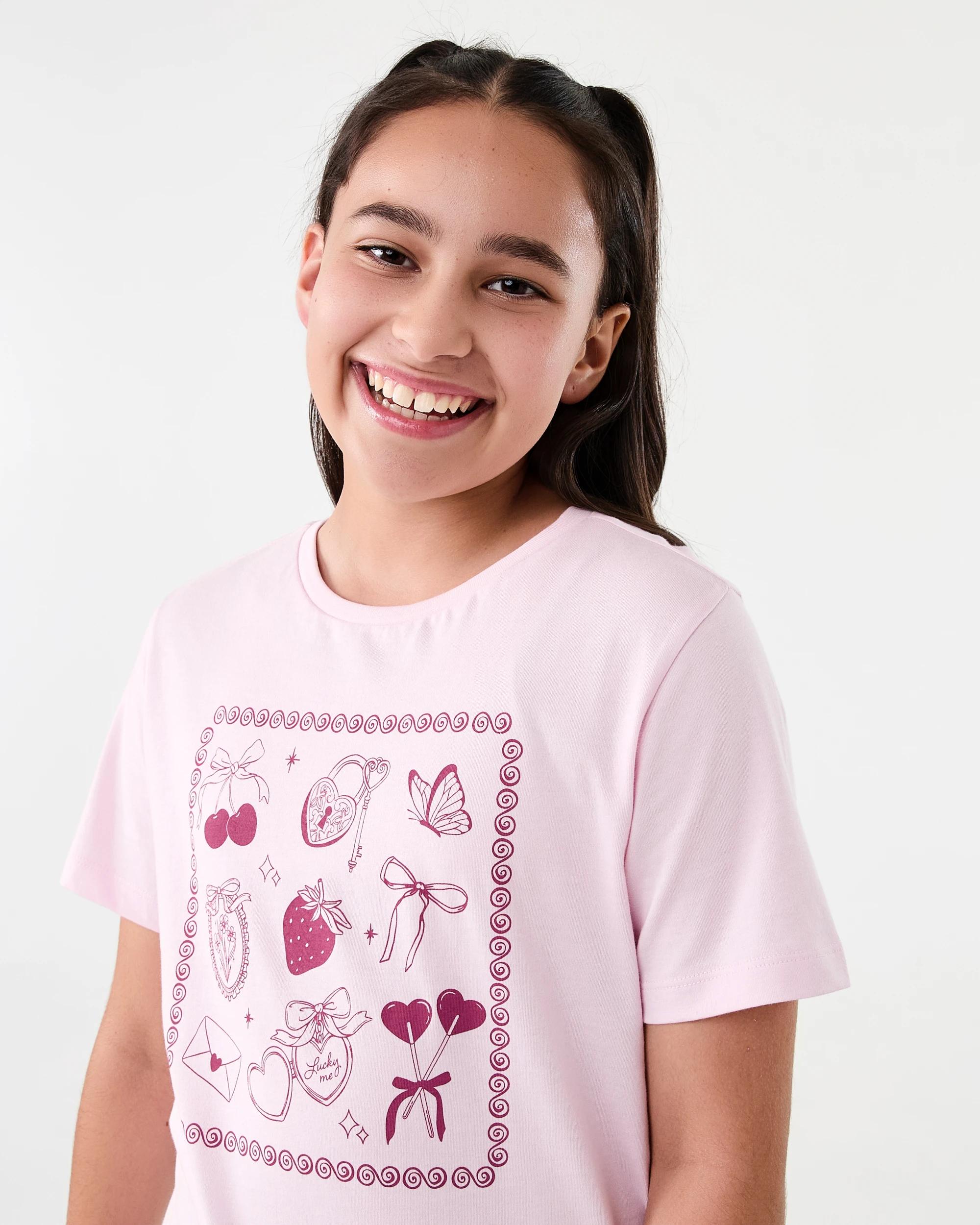 3 Short Sleeve Printed T-shirt Pnk Icons, 3 of 7