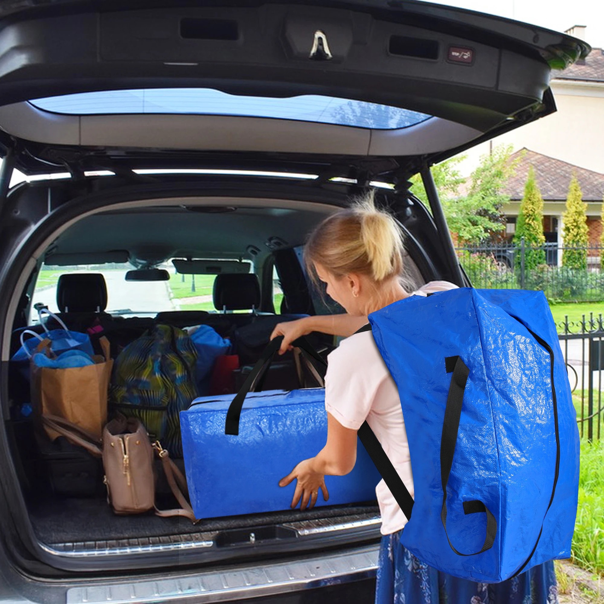 7 Traderight 6PCS Moving Box With Zip and Handle - Blue, 7 of 9