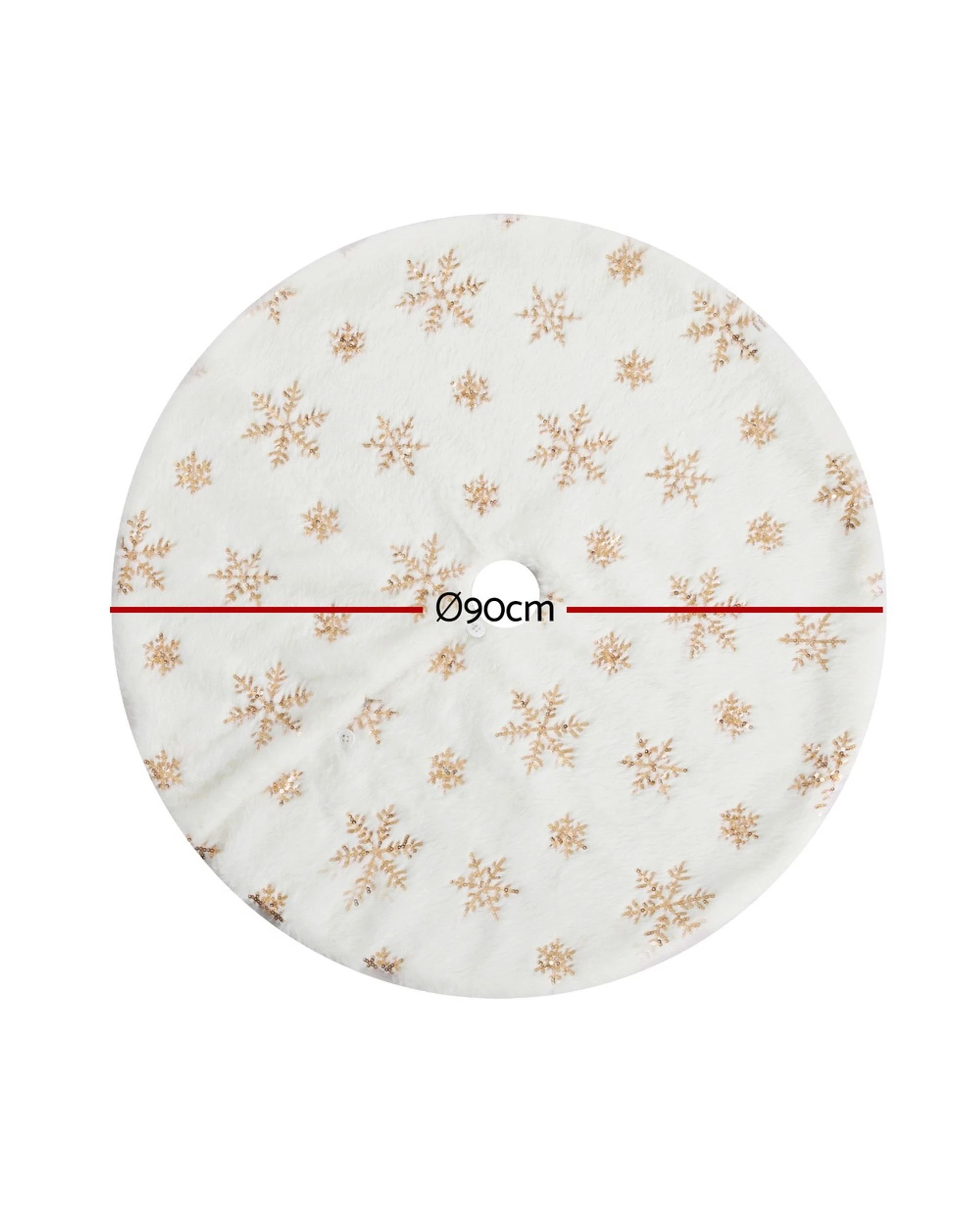 2 Jingle Jollys Christmas Tree Skirt 90cm Snowflake Ornaments Xmas Decorations - Multi, 2 of 4