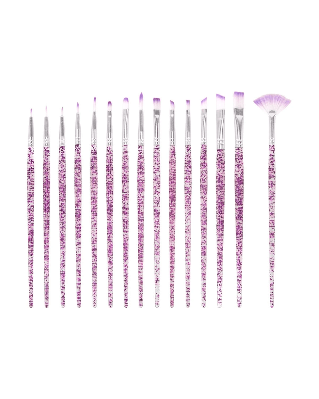 2 15 Piece Glitter Paint Brush Set, 2 of 3