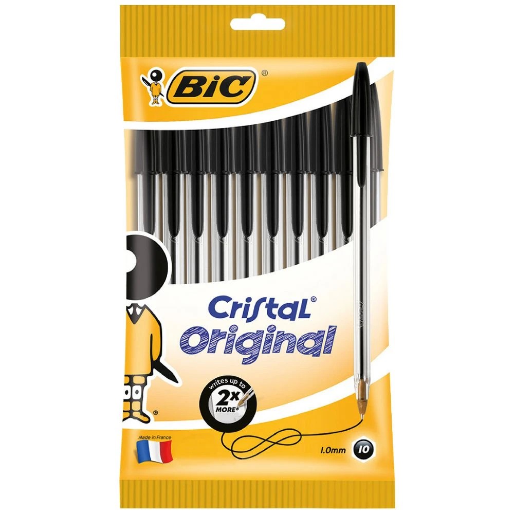1 BIC Cristal Original Ballpoint Pen Black 10 Pack, 1 of 5